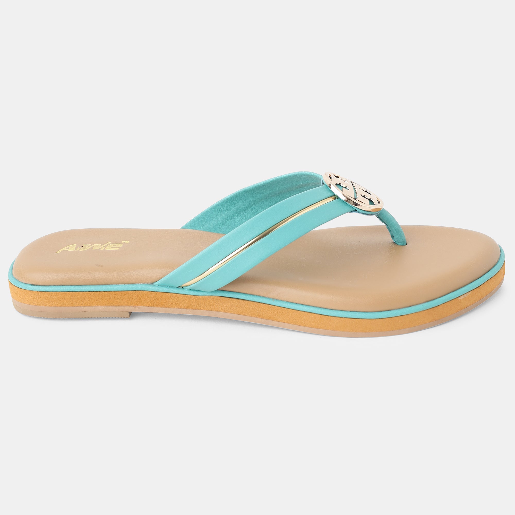 Aiwie-Womens-Stylish-Flat-Slip-On-Flip-Flop-Sandals-with-Comfortable-Sole-and-Metal-Design A160864