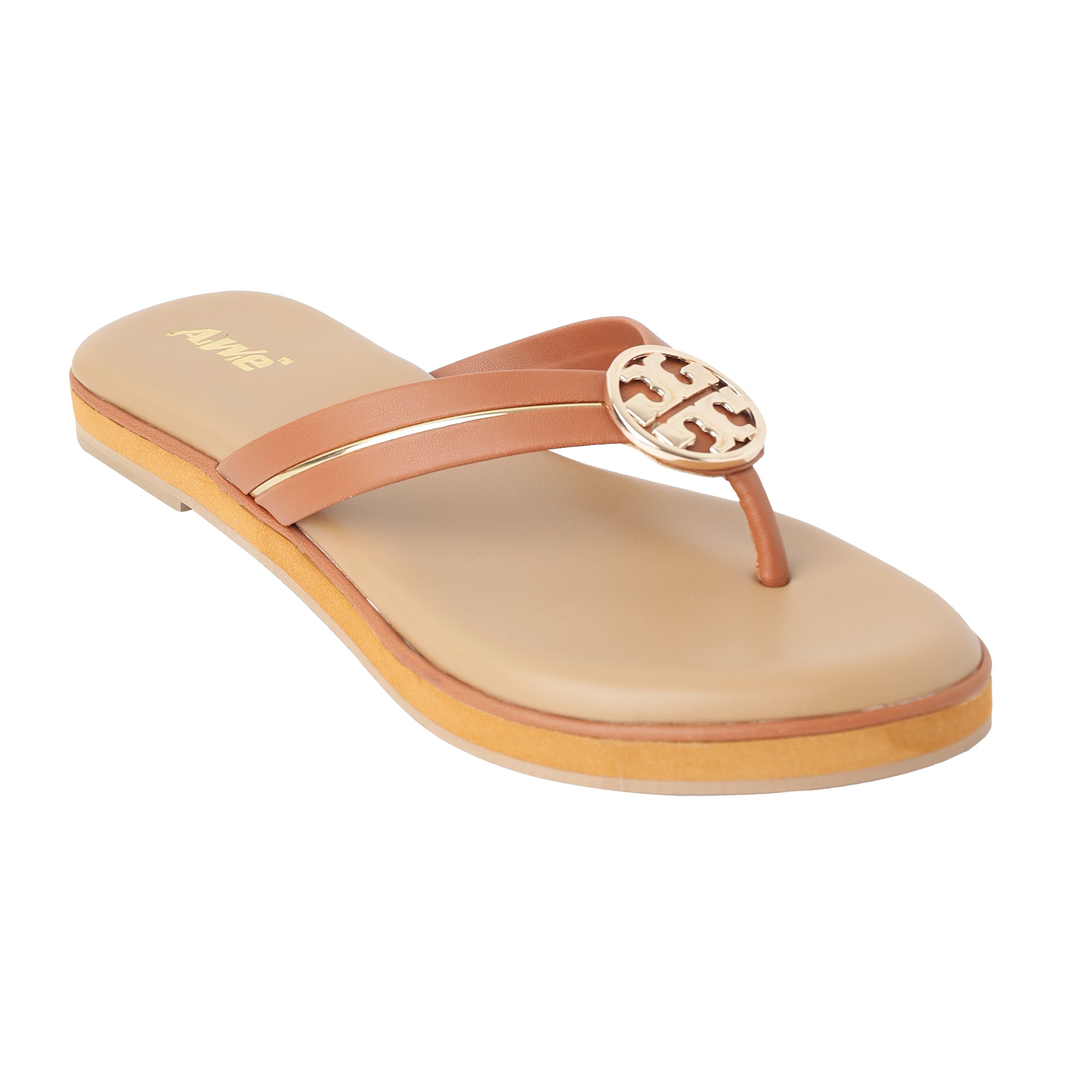 Aiwie-Womens-Stylish-Flat-Slip-On-Flip-Flop-Sandals-with-Comfortable-Sole-and-Metal-Design A160864