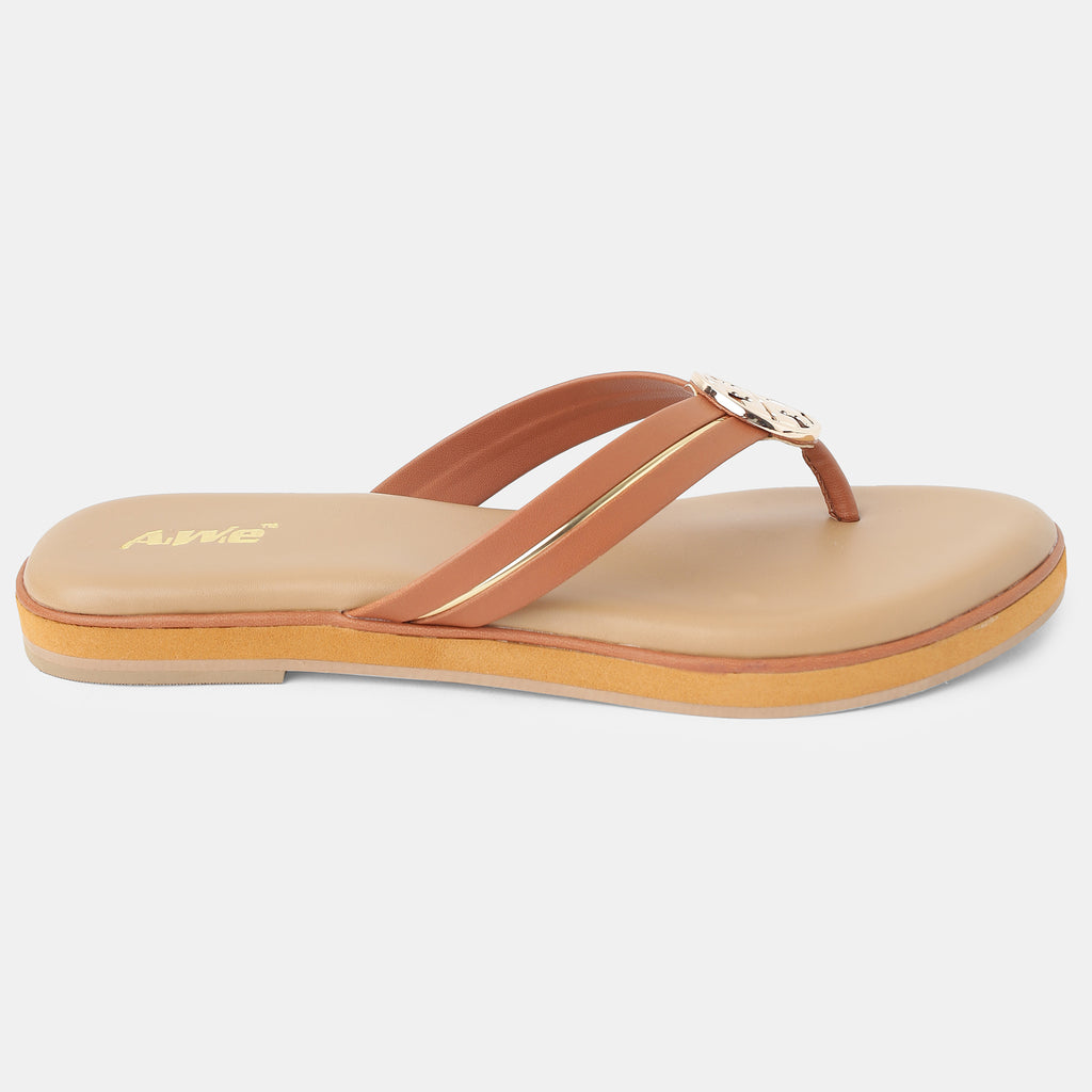 Aiwie-Womens-Stylish-Flat-Slip-On-Flip-Flop-Sandals-with-Comfortable-Sole-and-Metal-Design A160864
