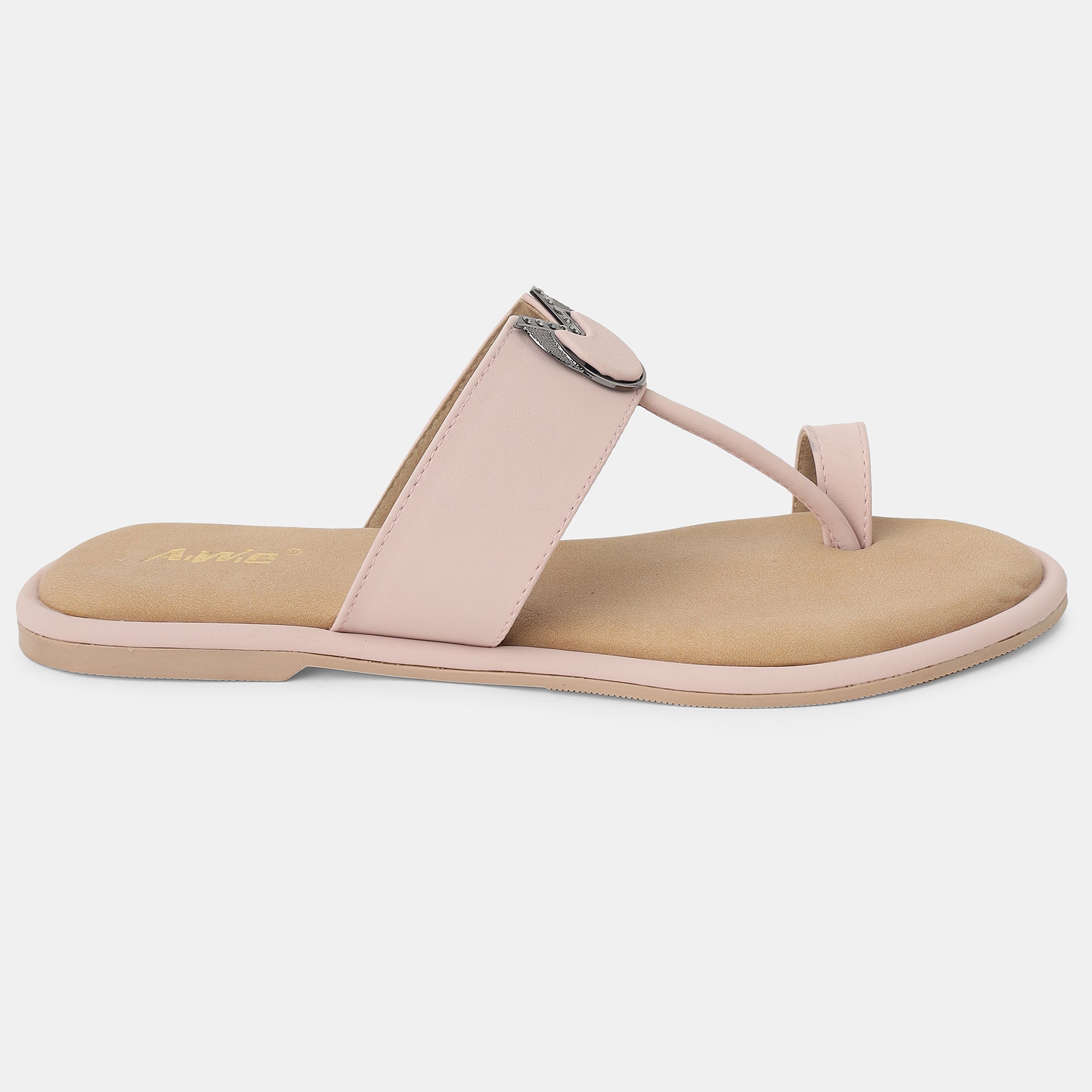 Aiwie-Womens-Stylish-Flat-Slip-On-Sandals-with-Comfortable-Sole-and-Metal-Ring-Design A160893