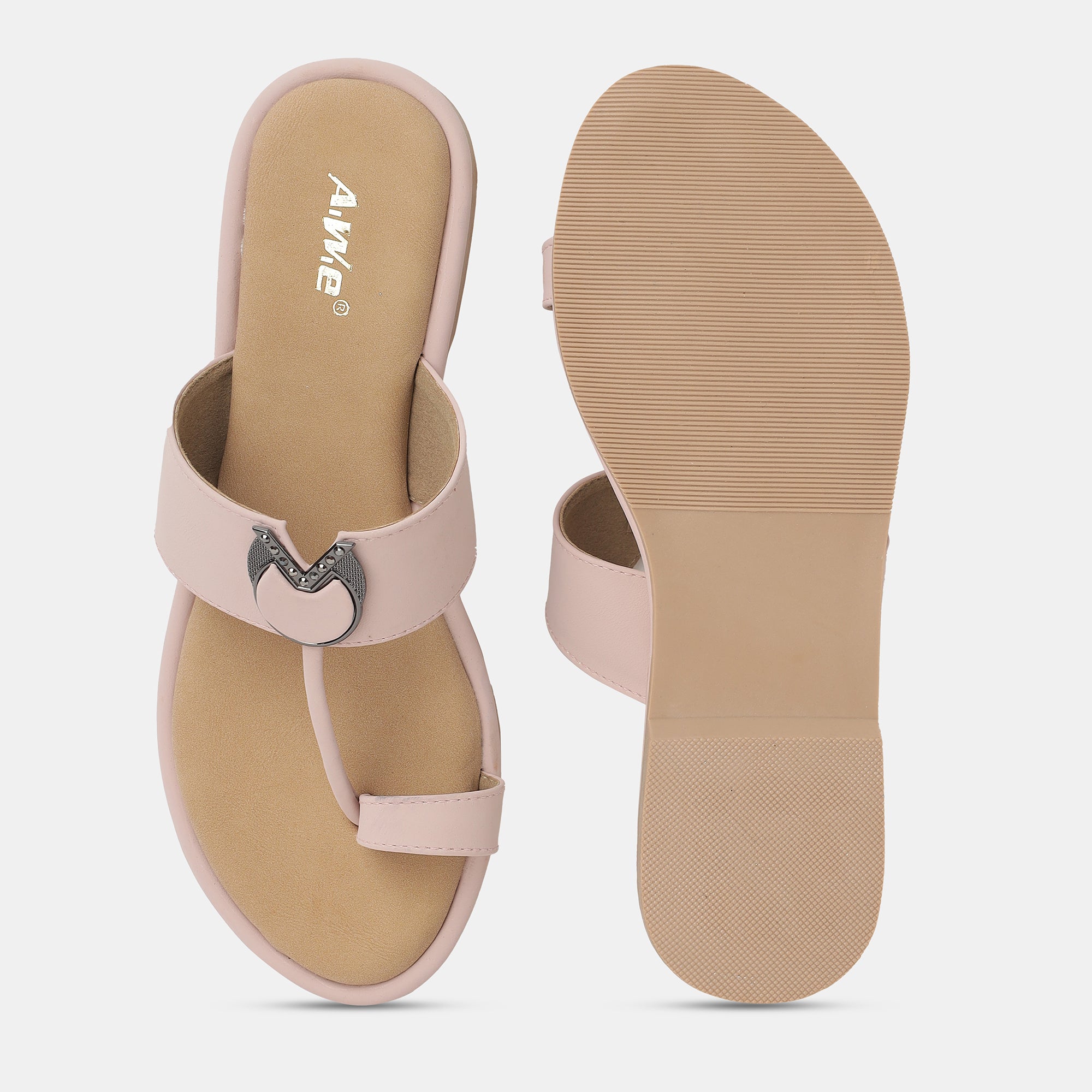 Aiwie-Womens-Stylish-Flat-Slip-On-Sandals-with-Comfortable-Sole-and-Metal-Ring-Design A160893