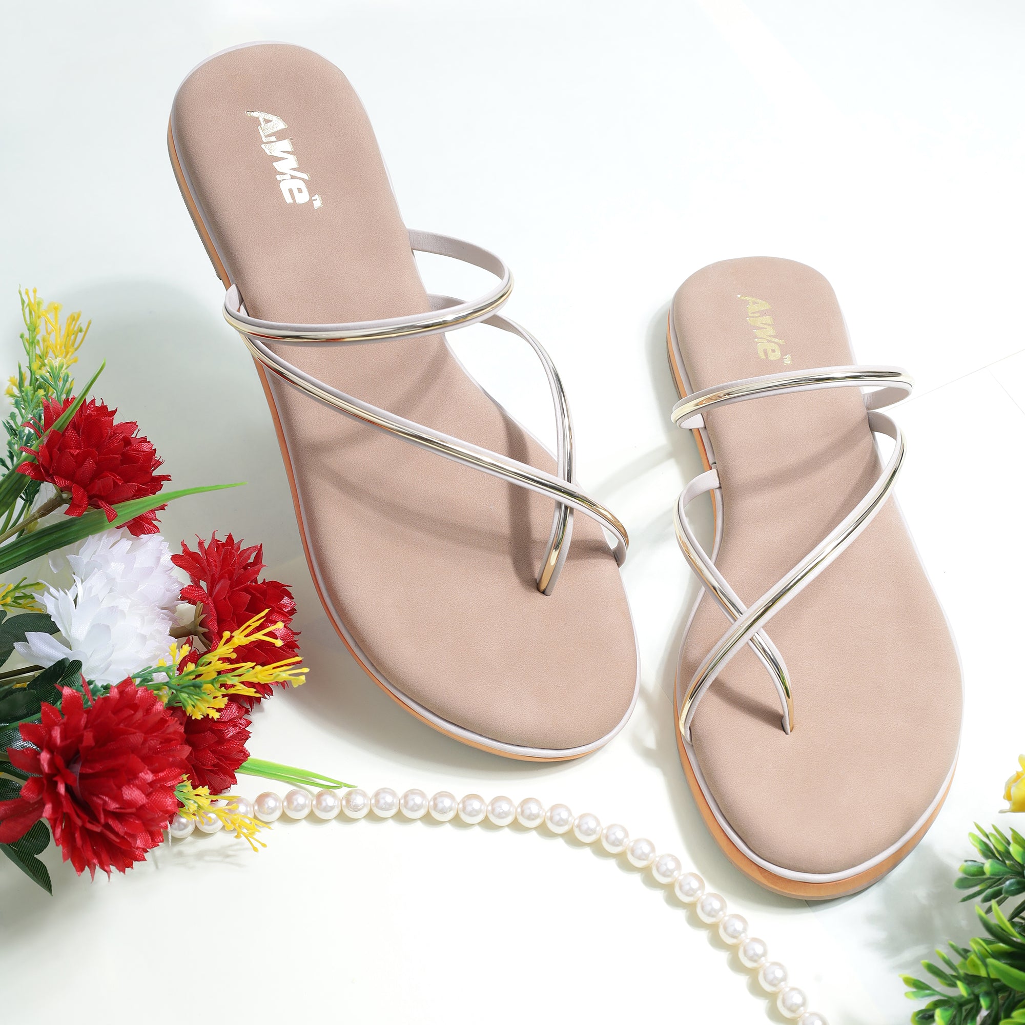Aiwie-Womens-Stylish-Flat-Sandals-|-Lightweight-Slip-On-Footwear-with-Cross-Strap-Design-for-Daily-Wear A160936