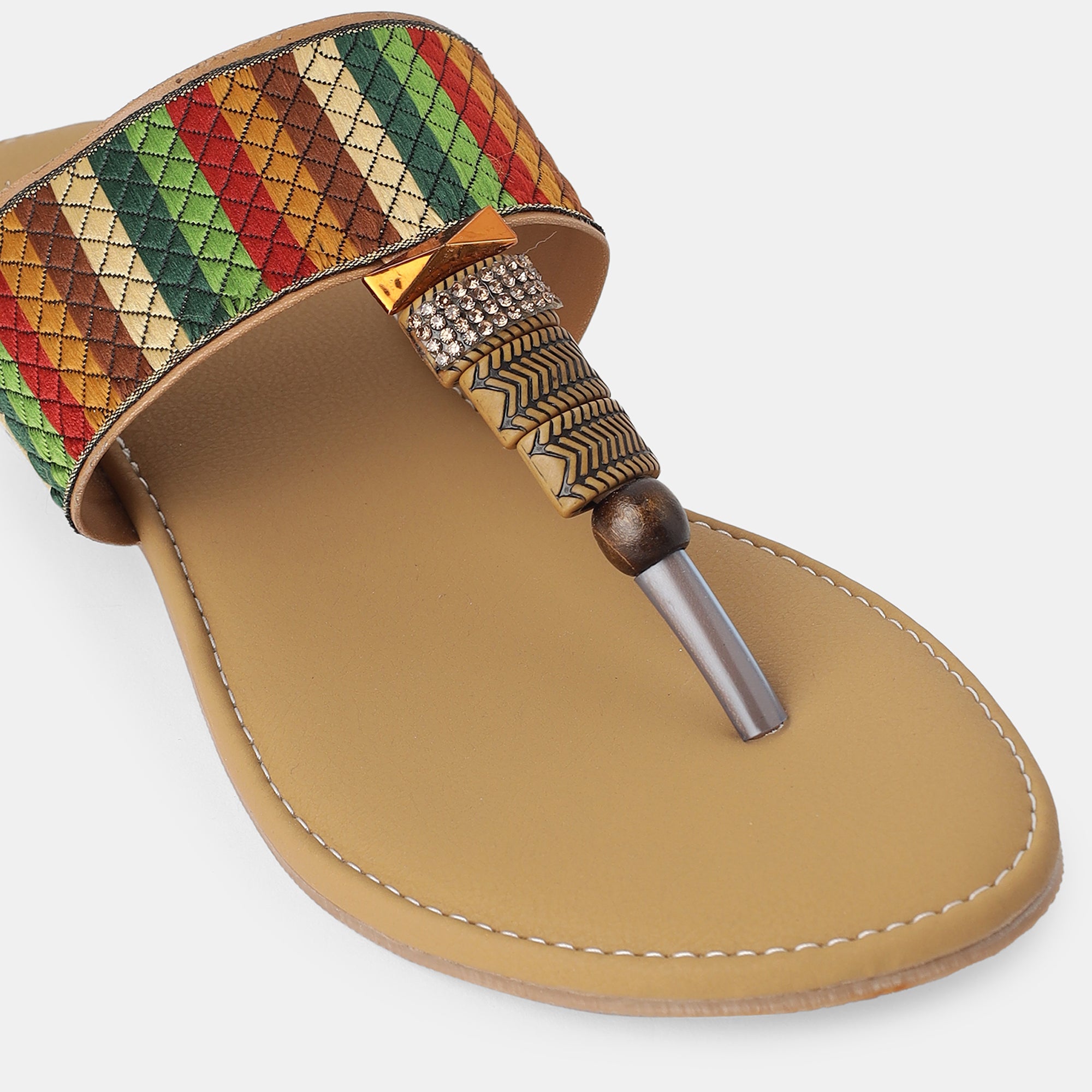 Aiwie-Womens-Ethnic-Flat-Sandals-|-Comfortable-Slip-On-Kolhapuri-Style-Footwear-with-Embroidered-Strap A230300