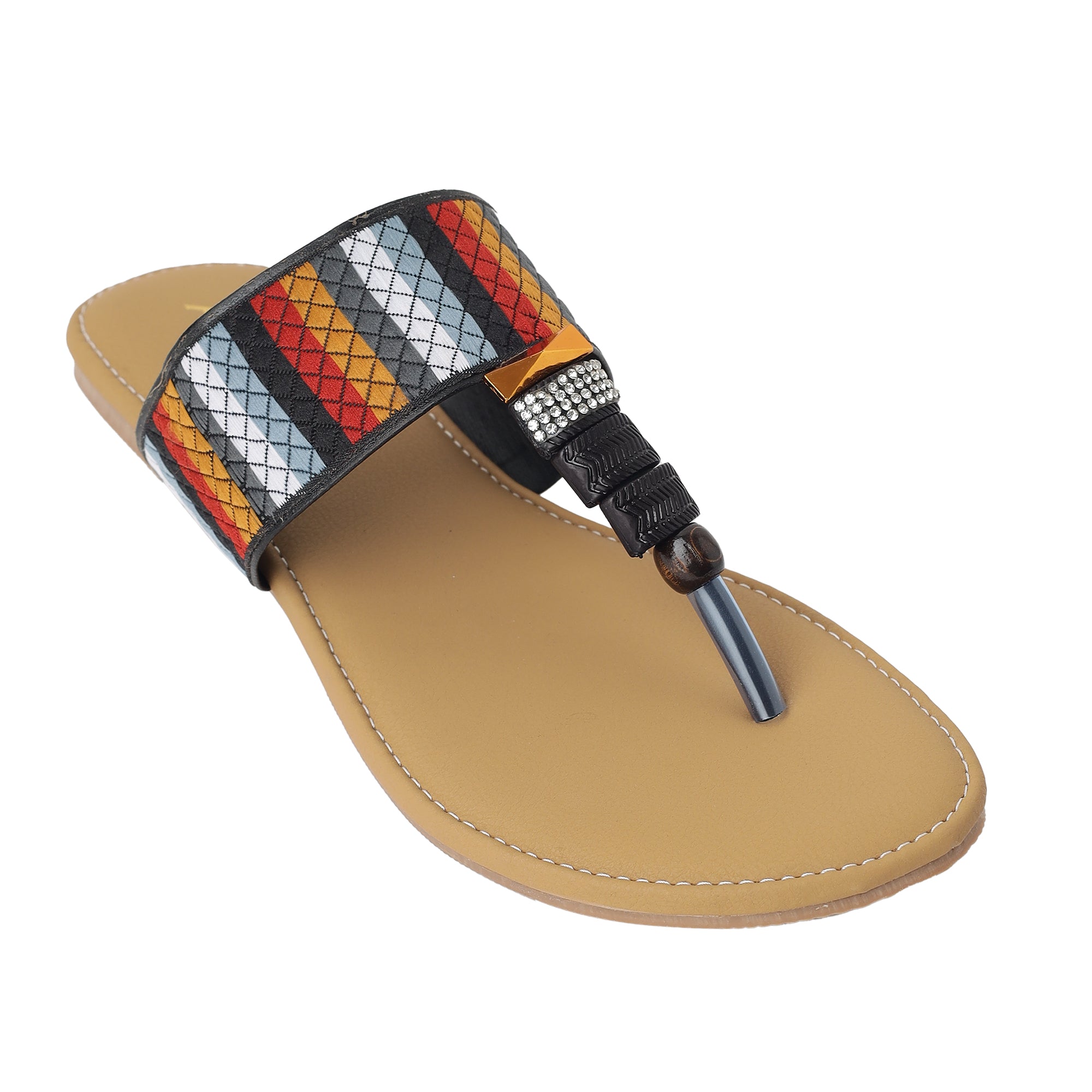 Aiwie-Womens-Ethnic-Flat-Sandals-|-Comfortable-Slip-On-Kolhapuri-Style-Footwear-with-Embroidered-Strap A230300