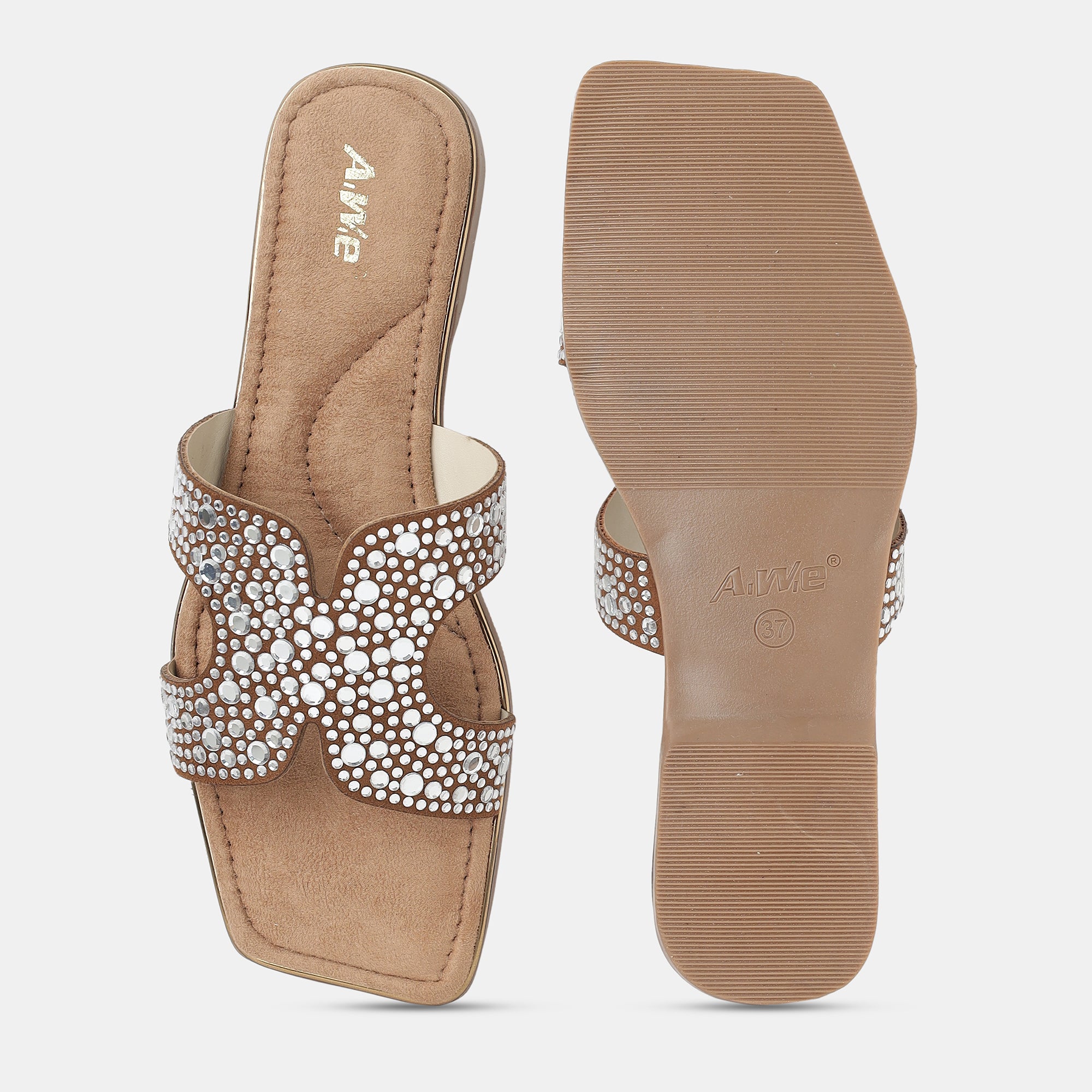Aiwie-Womens-Stylish-Slip-On-Flat-Sandals-with-Sparkling-Stone-Detailing-–-Comfortable-Daily-and-Party-Footwear A570703