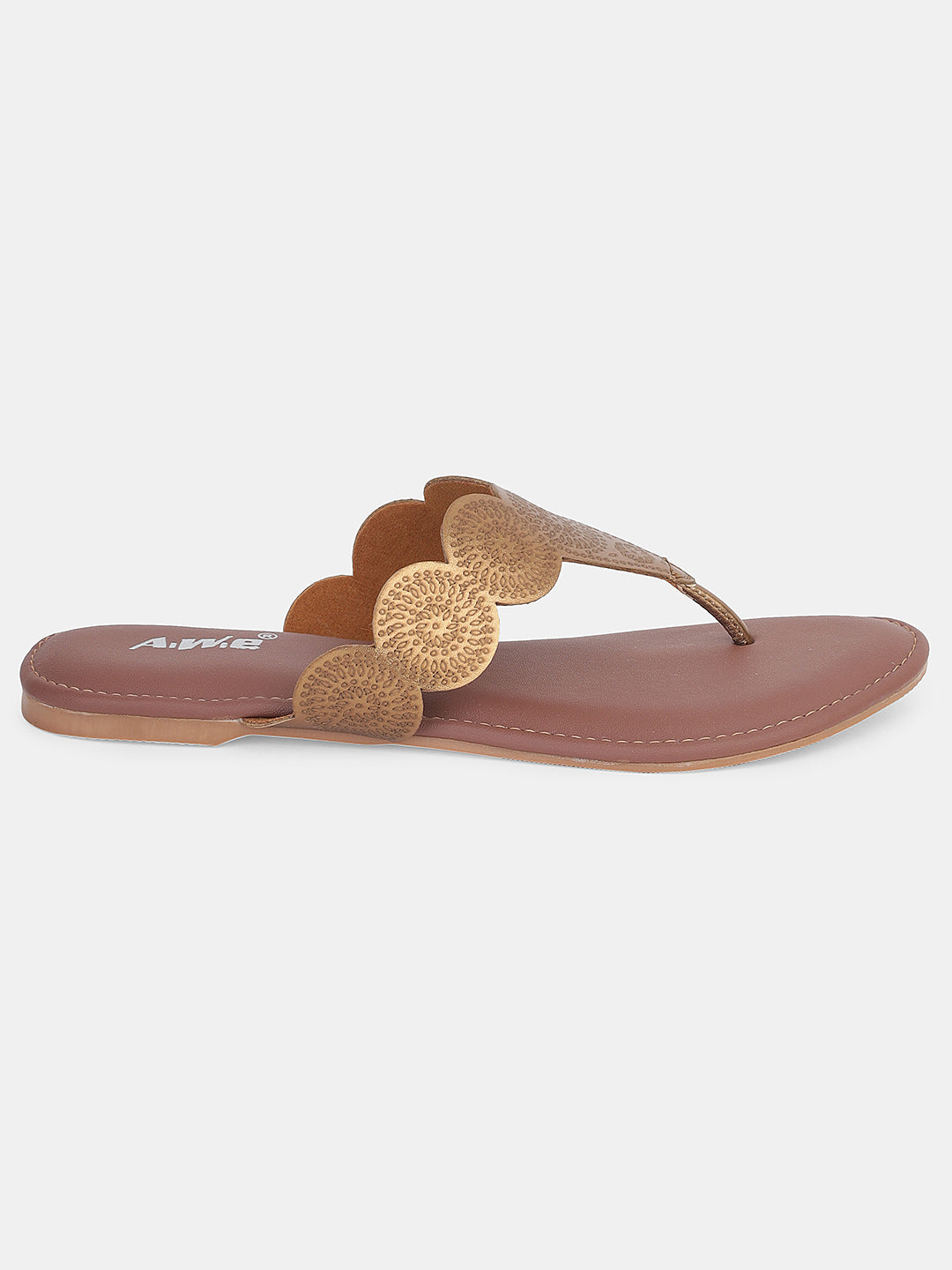 Aiwie Women's Ethnic Kolhapuri Flats | Traditional Slip-On Sandals for Casual, Festive & Daily