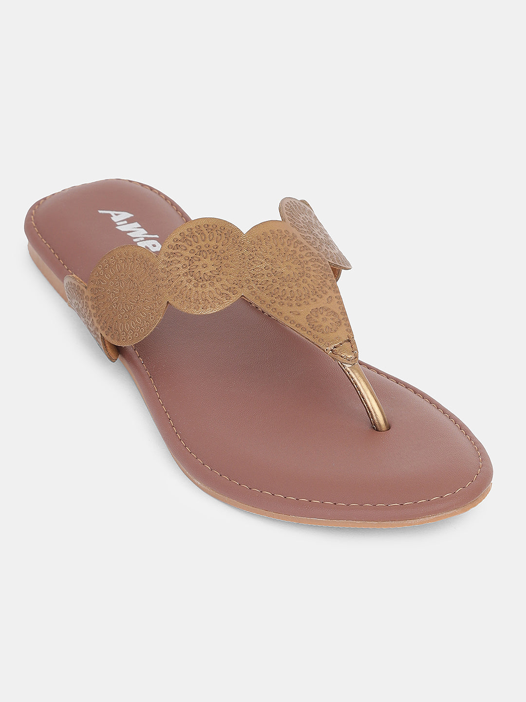 Aiwie Women's Ethnic Kolhapuri Flats | Traditional Slip-On Sandals for Casual, Festive & Daily