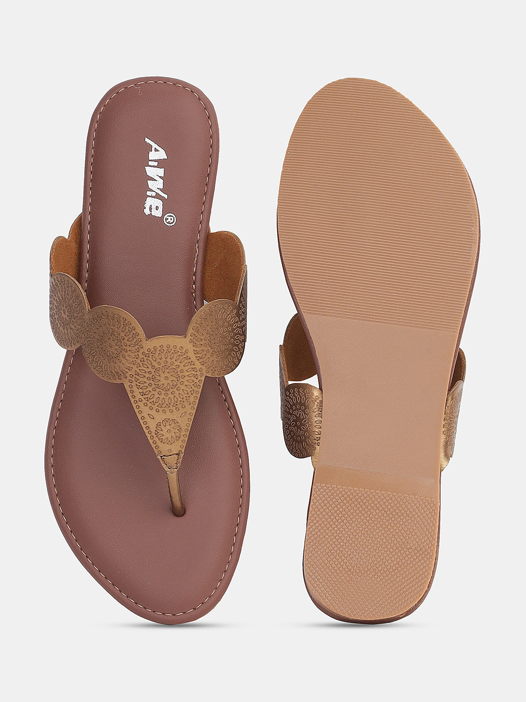 Aiwie Women's Ethnic Kolhapuri Flats | Traditional Slip-On Sandals for Casual, Festive & Daily