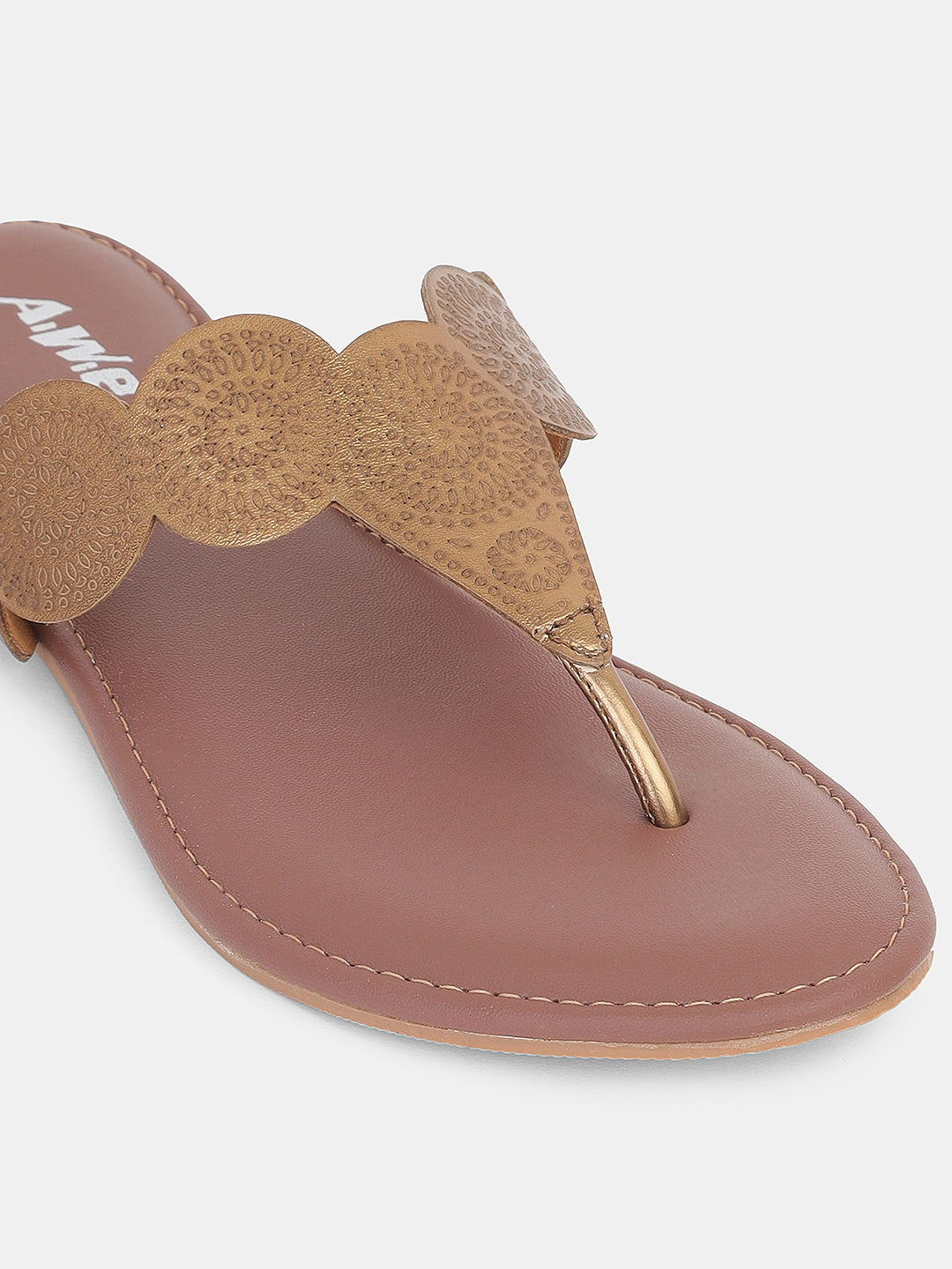Aiwie Women's Ethnic Kolhapuri Flats | Traditional Slip-On Sandals for Casual, Festive & Daily