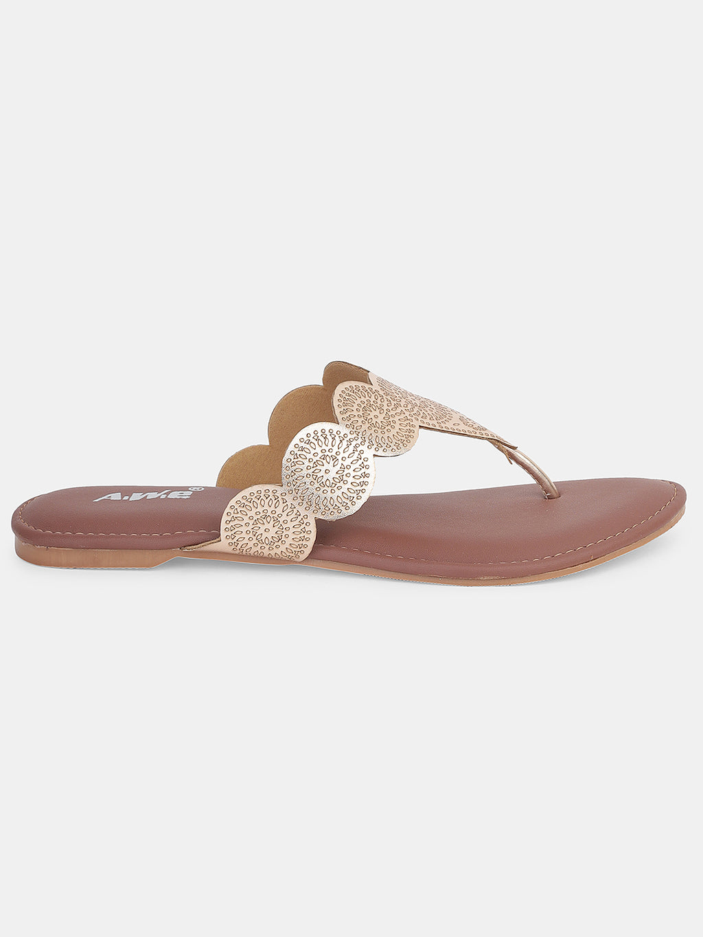 Aiwie Women's Ethnic Kolhapuri Flats | Traditional Slip-On Sandals for Casual, Festive & Daily