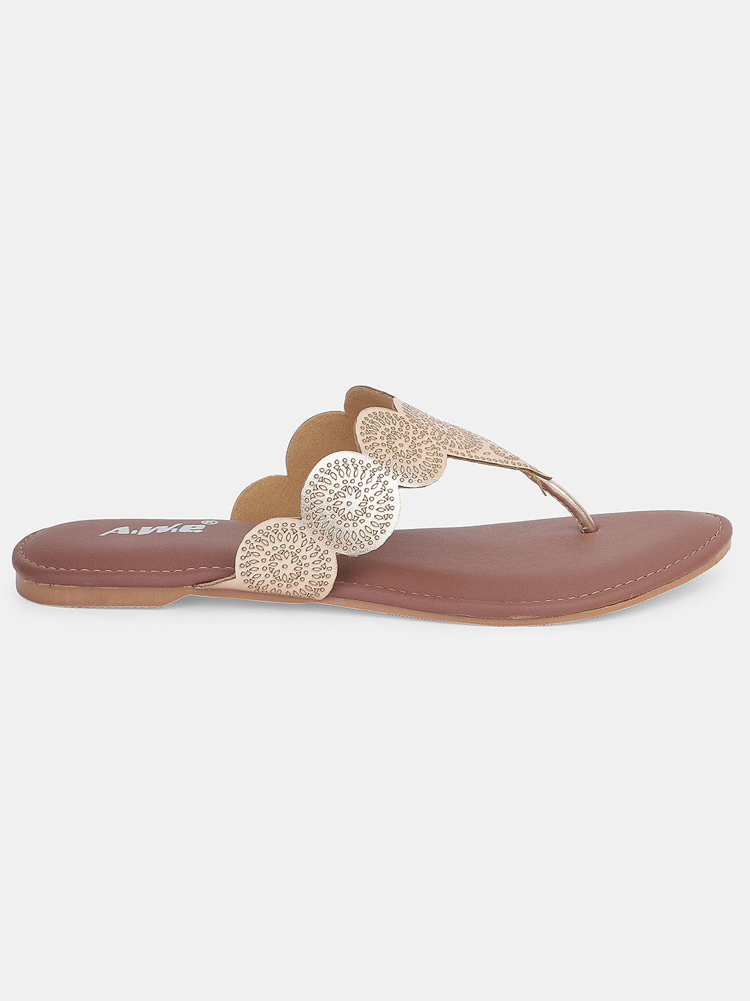Aiwie Women's Ethnic Kolhapuri Flats | Traditional Slip-On Sandals for Casual, Festive & Daily