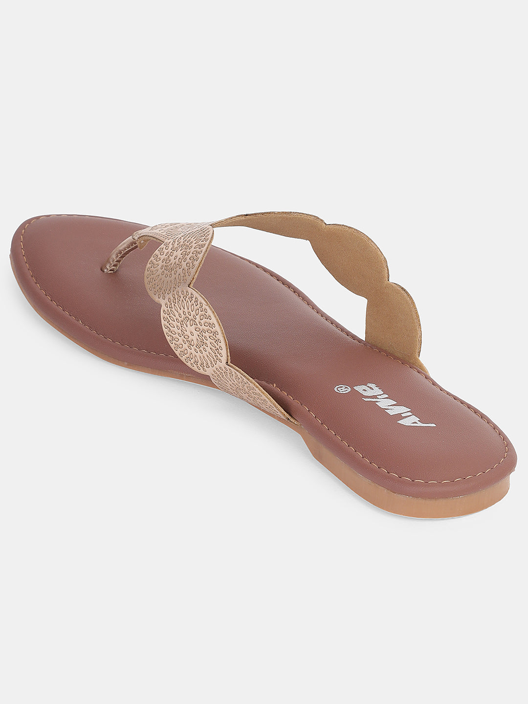 Aiwie Women's Ethnic Kolhapuri Flats | Traditional Slip-On Sandals for Casual, Festive & Daily