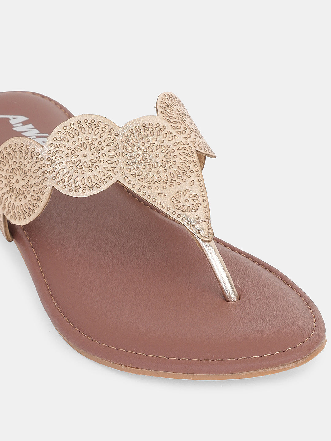 Aiwie Women's Ethnic Kolhapuri Flats | Traditional Slip-On Sandals for Casual, Festive & Daily
