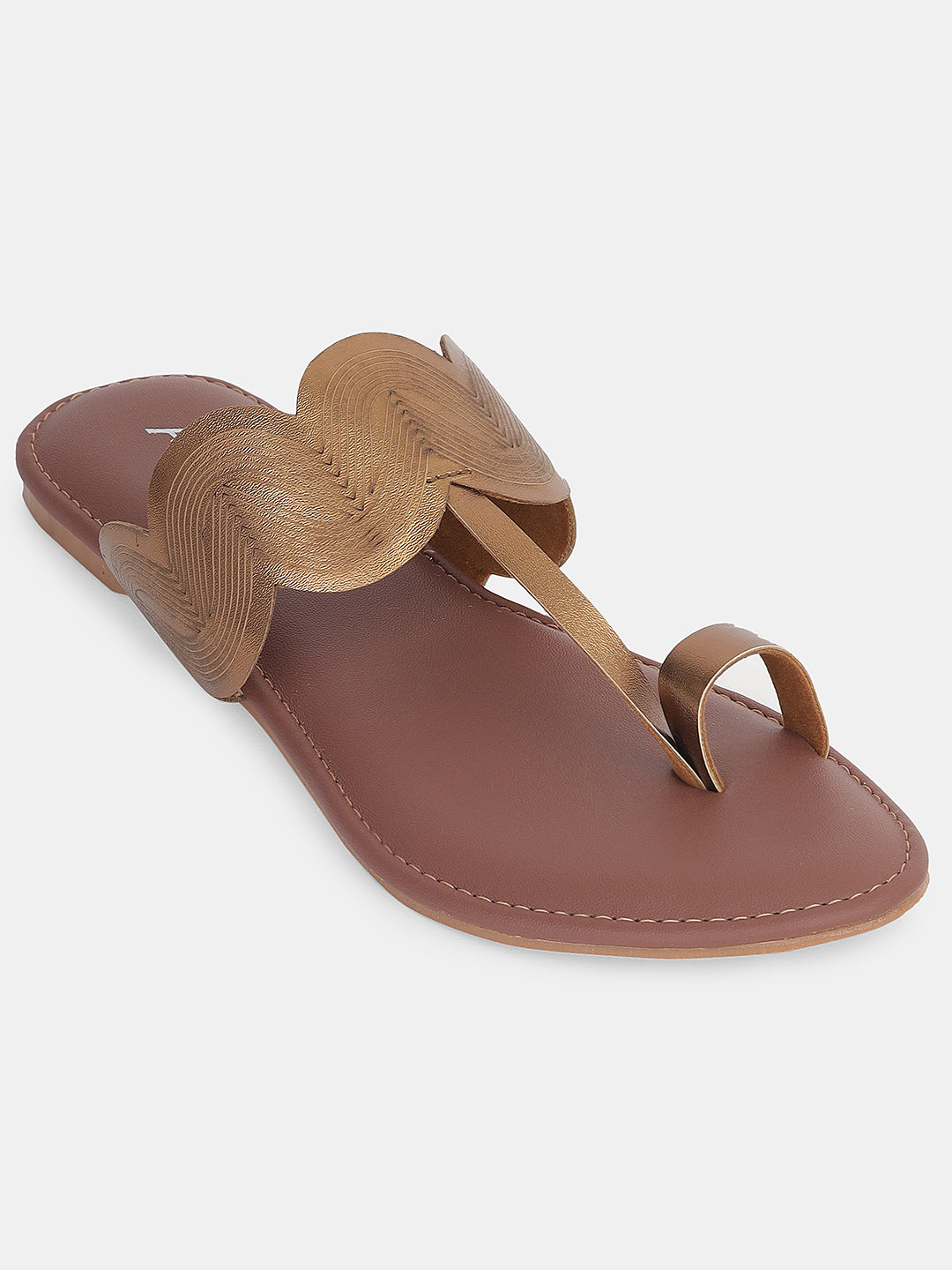 Women's Ethnic Toe-Ring Flats | Stylish Slip-On Kolhapuri-Inspired Sandals for Daily & Festive Wear