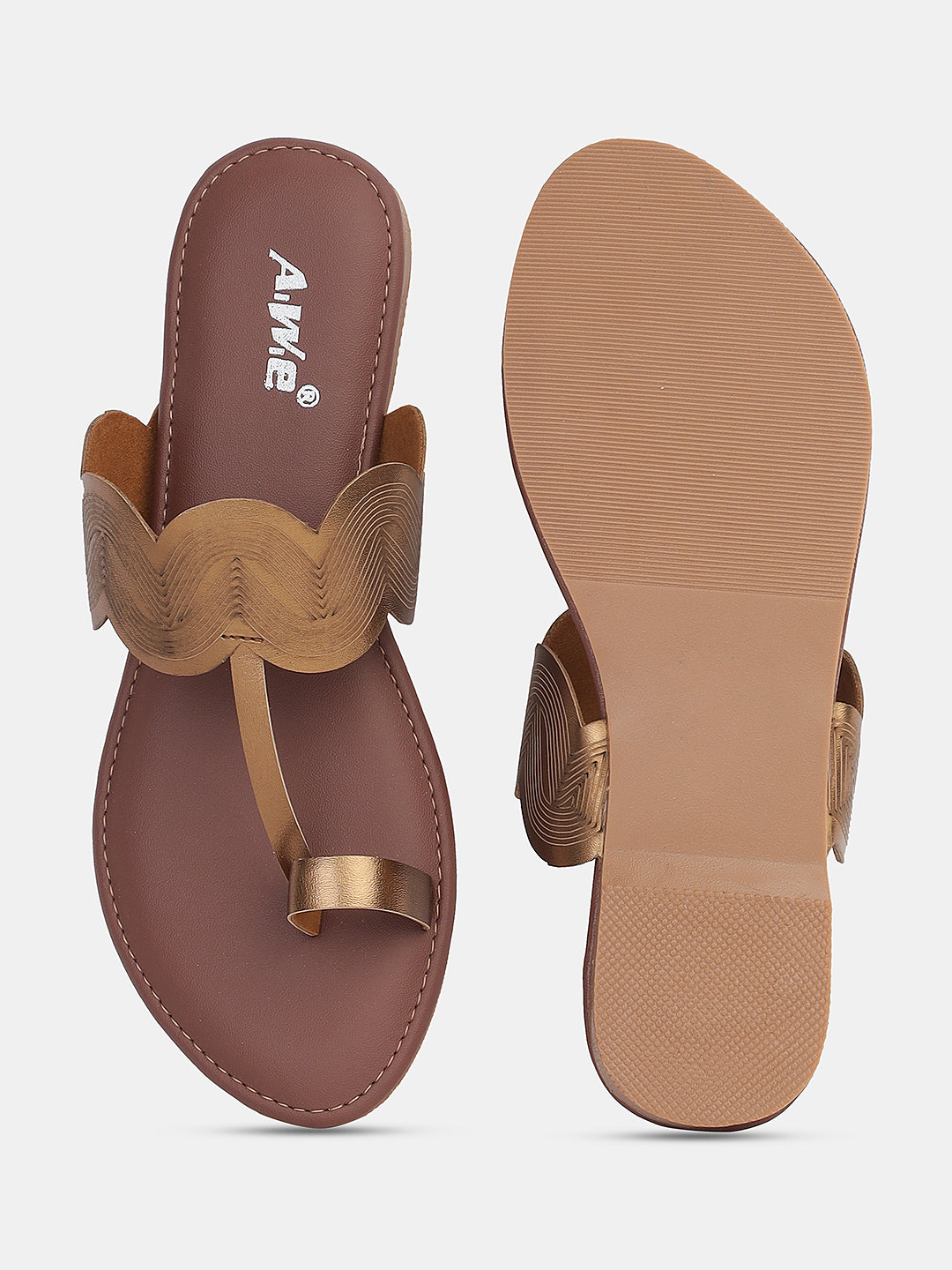 Women's Ethnic Toe-Ring Flats | Stylish Slip-On Kolhapuri-Inspired Sandals for Daily & Festive Wear