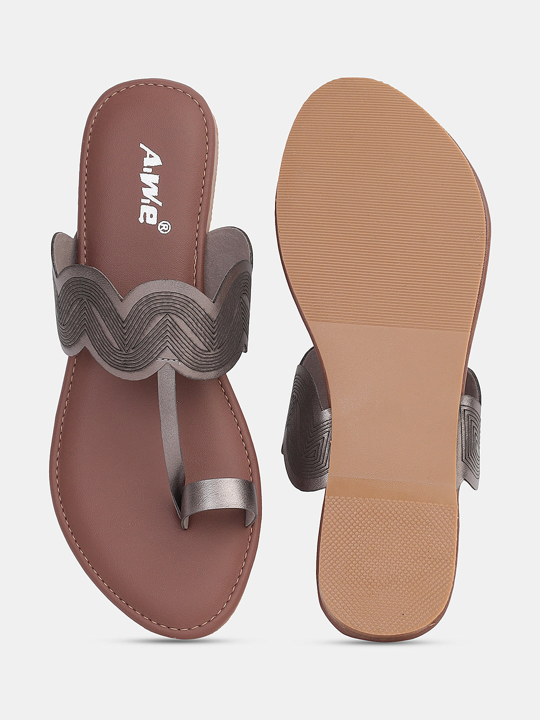 Women's Ethnic Toe-Ring Flats | Stylish Slip-On Kolhapuri-Inspired Sandals for Daily & Festive Wear