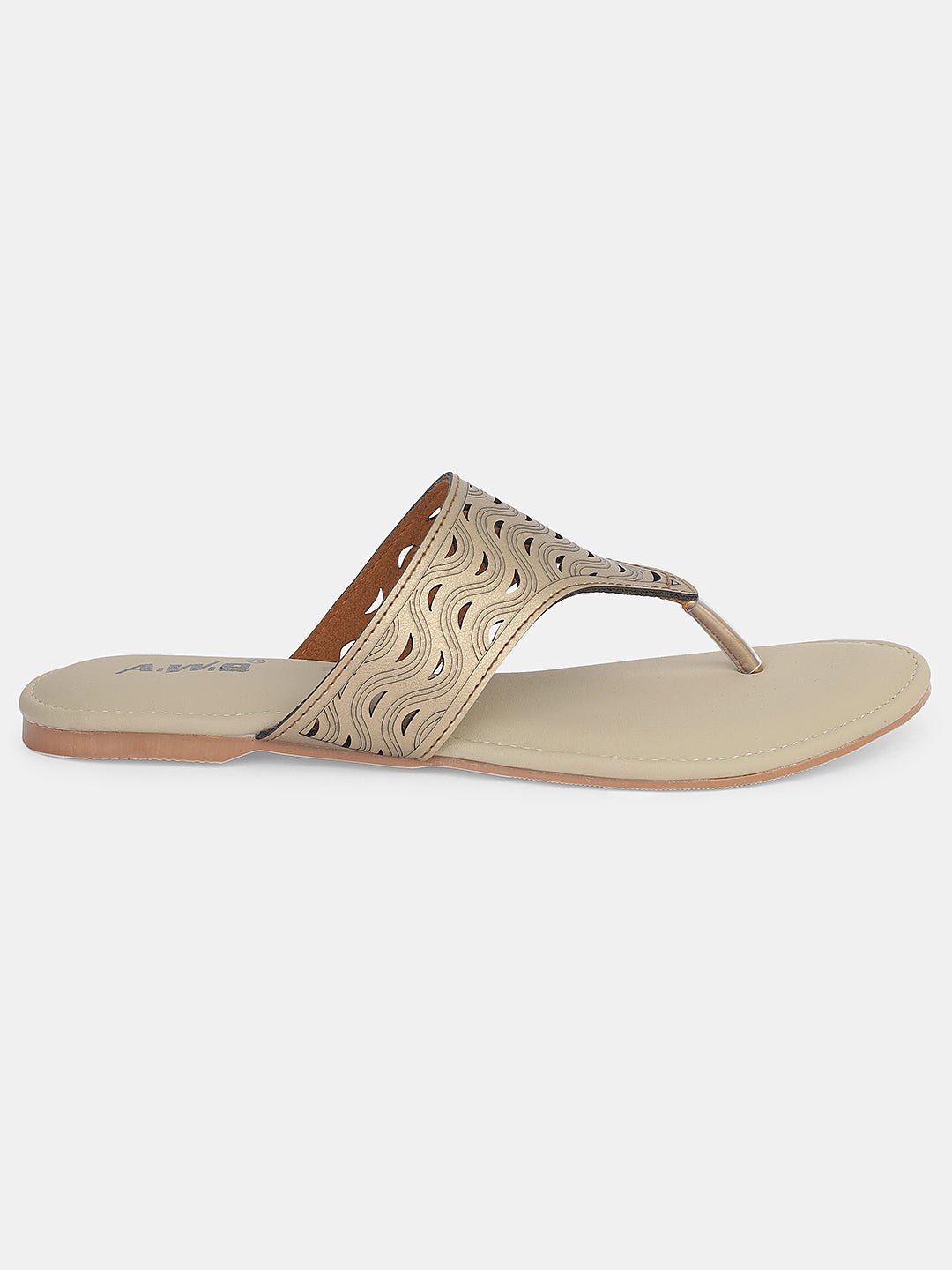 Women's Ethnic Slip-On Flats | Cut-Out Design Kolhapuri Chappals for Casual & Festive Wear