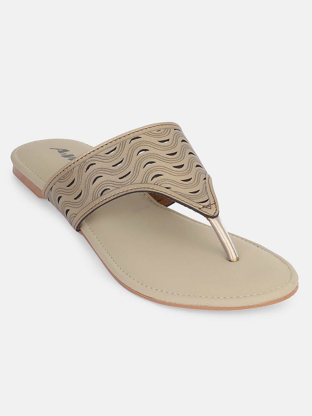 Women's Ethnic Slip-On Flats | Cut-Out Design Kolhapuri Chappals for Casual & Festive Wear