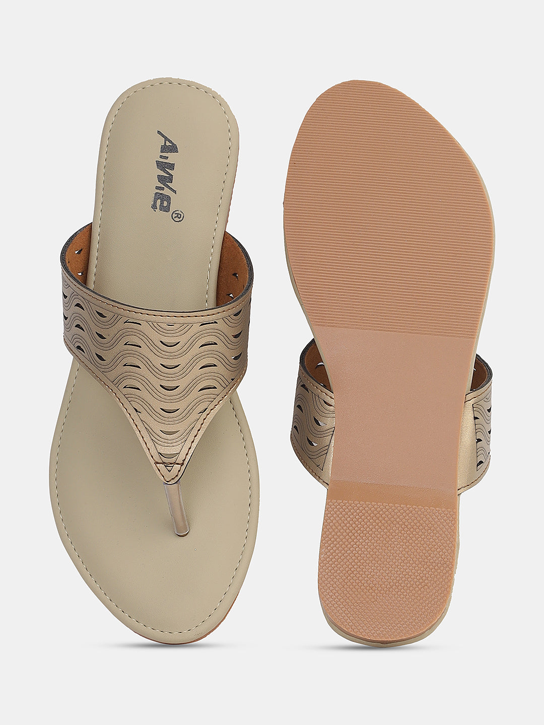 Women's Ethnic Slip-On Flats | Cut-Out Design Kolhapuri Chappals for Casual & Festive Wear