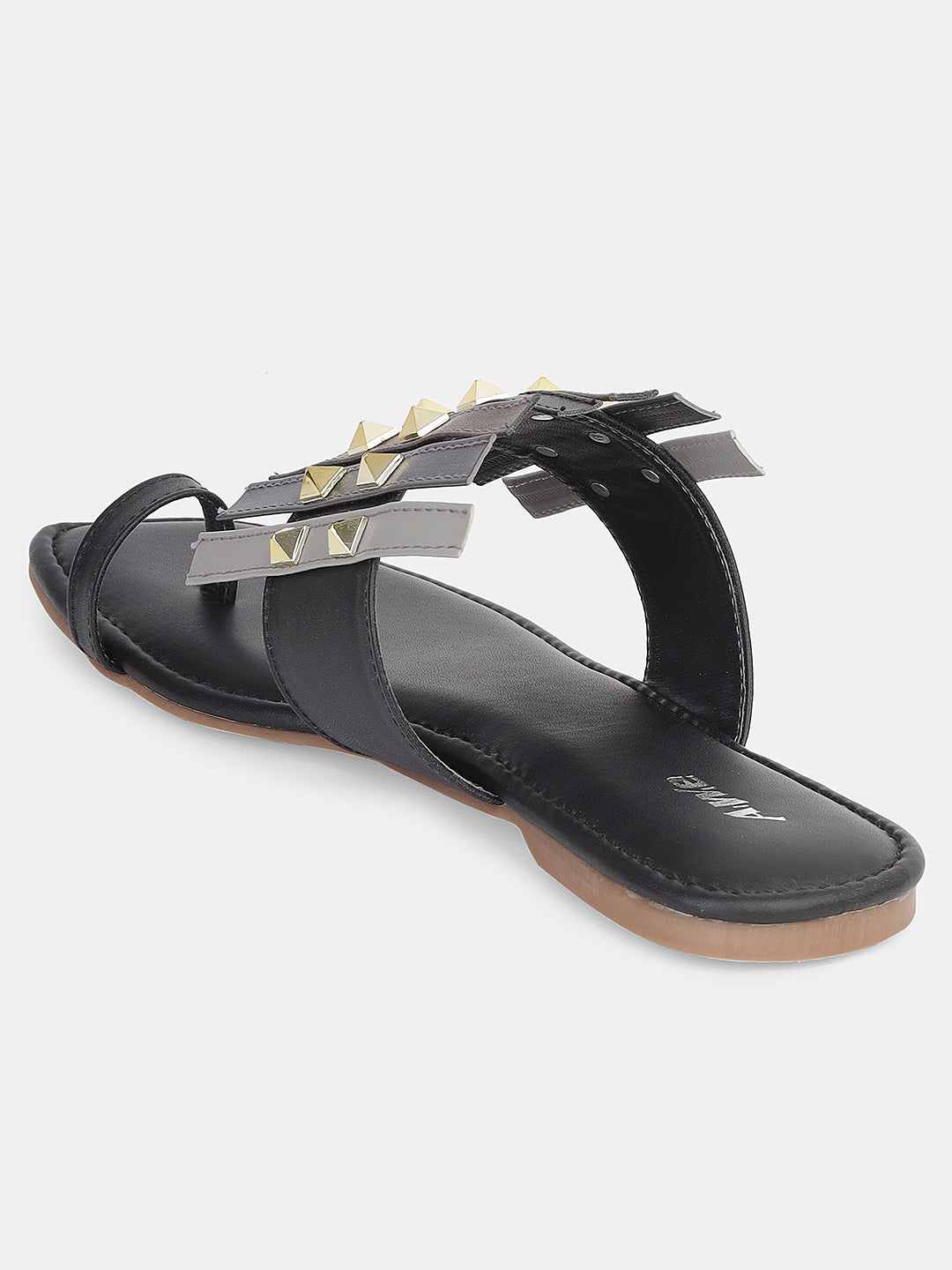 Women's Ethnic Transparent Strap Flats | Trendy Toe-Loop Slip-On Sandals with Stud Detailing for Daily & Party Wear