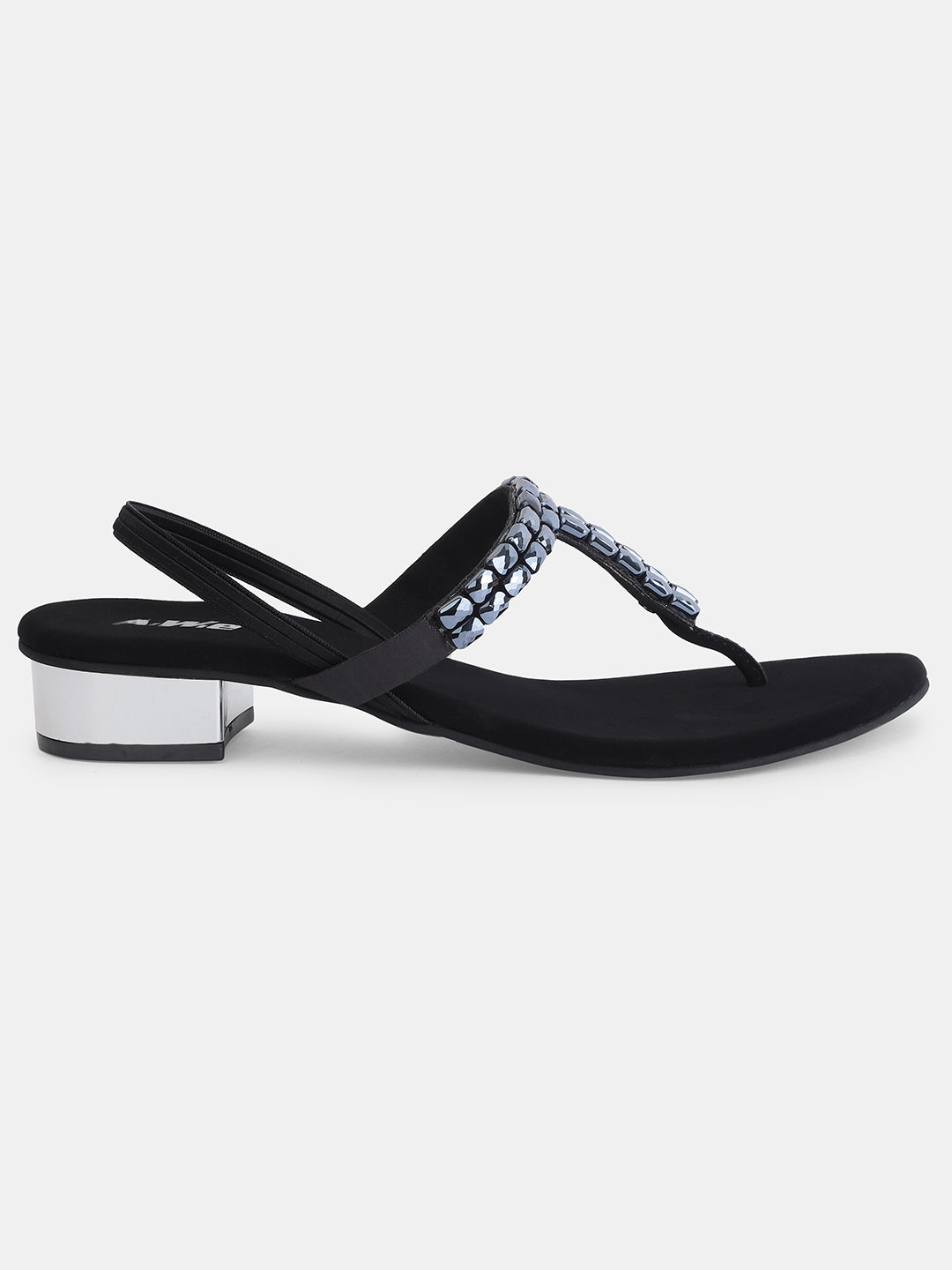 Womens Golden Embellished Toe Ring Flats | Ethnic & Festive Slip-On Sandals Heel Size : 1.5 Inches