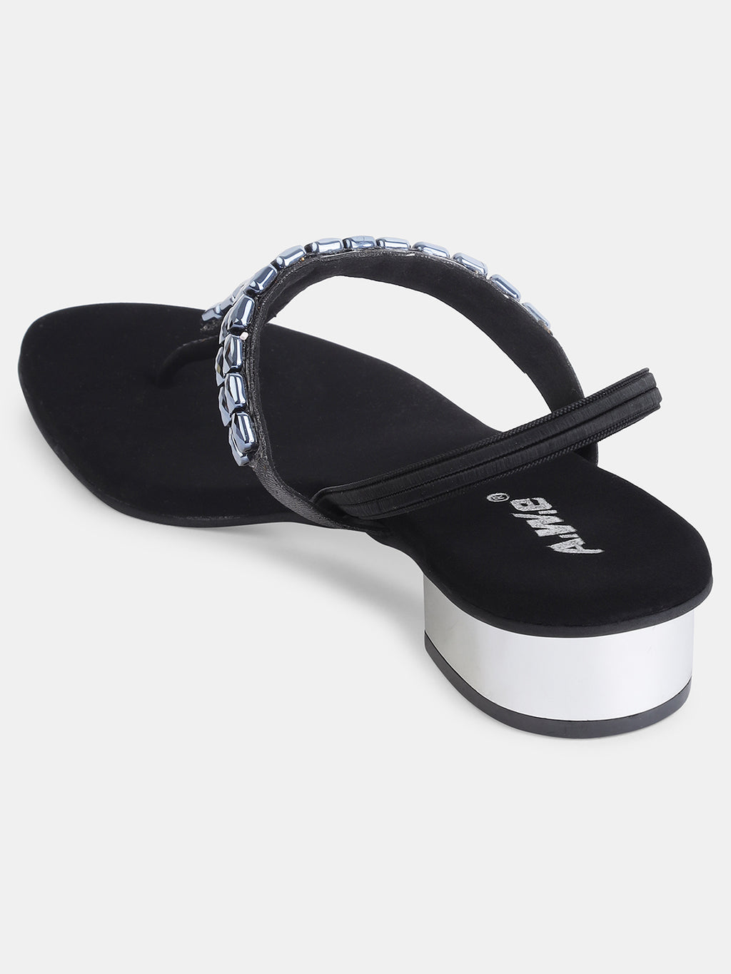Womens Golden Embellished Toe Ring Flats | Ethnic & Festive Slip-On Sandals Heel Size : 1.5 Inches
