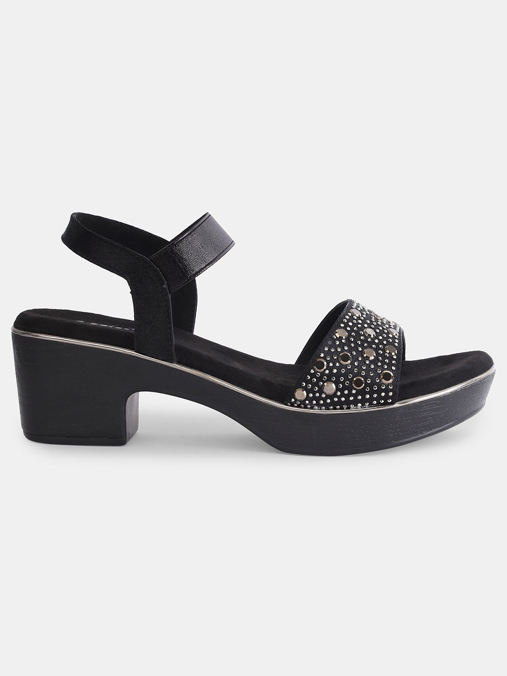 Aiwie Womens Party Wear Block Heel Sandals with Studded Strap Ð Elegant and Comfortable Heels for Casual & Festive Occasions Heel Size : 2 Inches