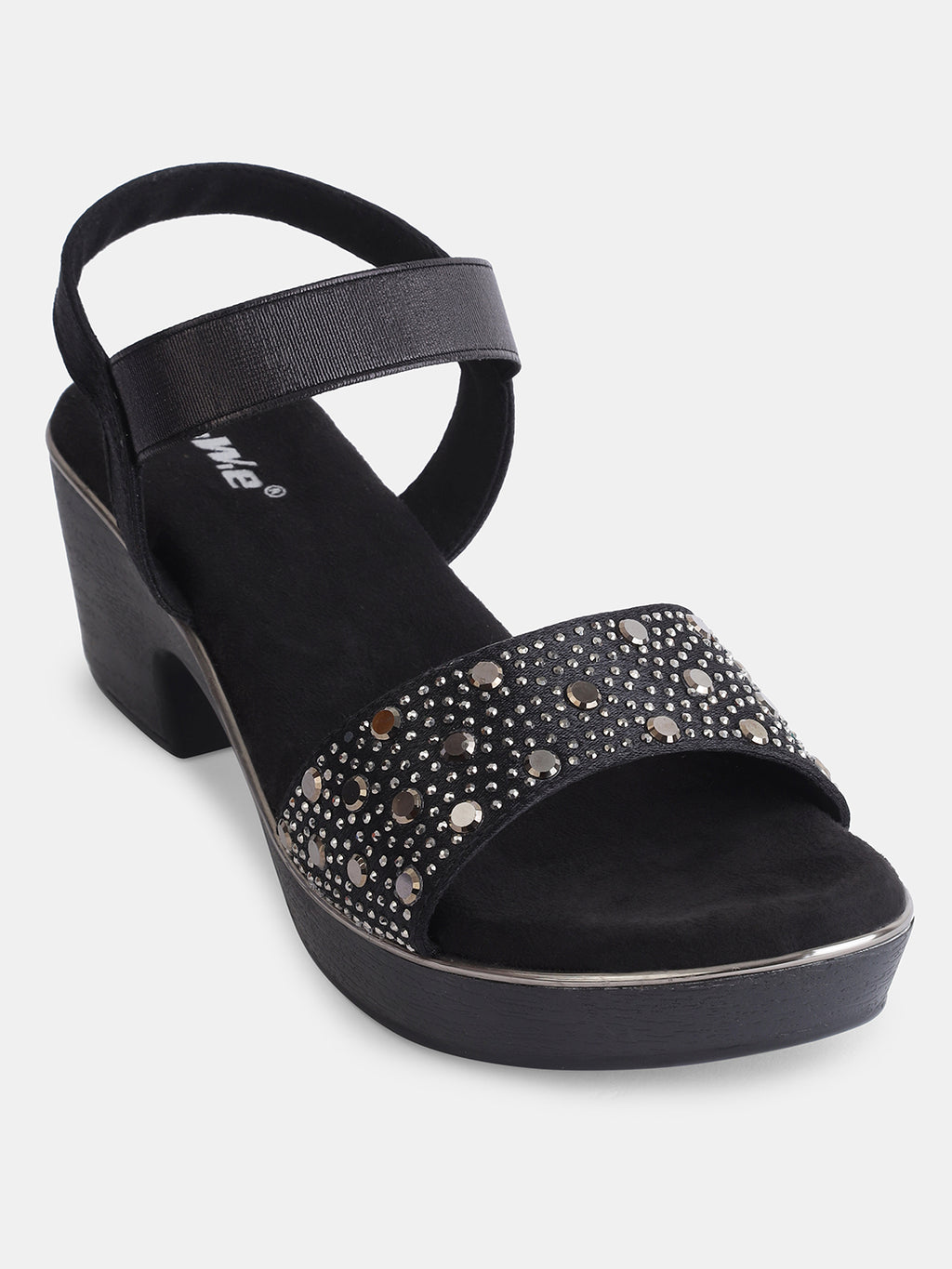 Aiwie Womens Party Wear Block Heel Sandals with Studded Strap Ð Elegant and Comfortable Heels for Casual & Festive Occasions Heel Size : 2 Inches