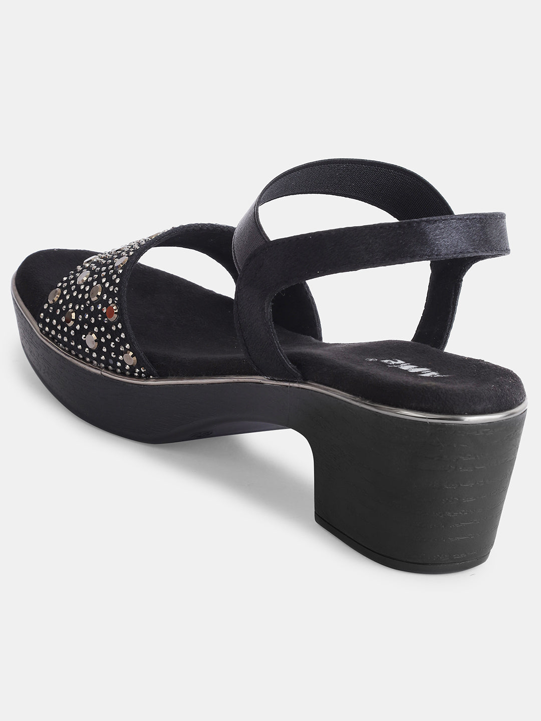 Aiwie Womens Party Wear Block Heel Sandals with Studded Strap Ð Elegant and Comfortable Heels for Casual & Festive Occasions Heel Size : 2 Inches