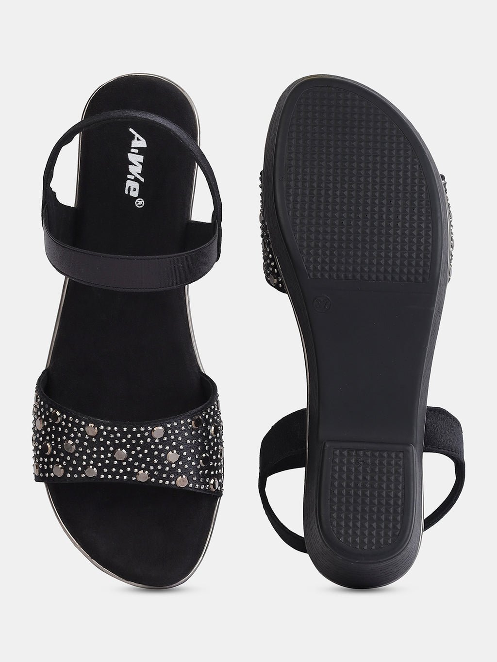 Aiwie Womens Party Wear Block Heel Sandals with Studded Strap Ð Elegant and Comfortable Heels for Casual & Festive Occasions Heel Size : 2 Inches