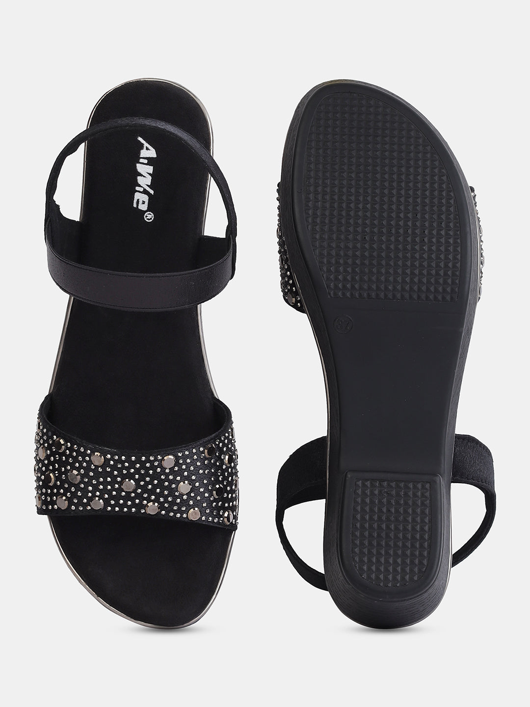 Aiwie Womens Party Wear Block Heel Sandals with Studded Strap Ð Elegant and Comfortable Heels for Casual & Festive Occasions Heel Size : 2 Inches