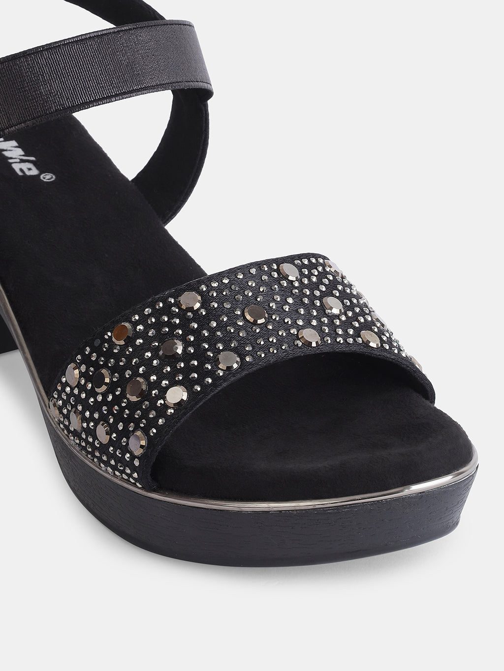 Aiwie Womens Party Wear Block Heel Sandals with Studded Strap Ð Elegant and Comfortable Heels for Casual & Festive Occasions Heel Size : 2 Inches