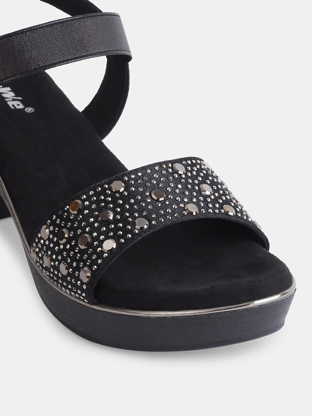 Aiwie Womens Party Wear Block Heel Sandals with Studded Strap Ð Elegant and Comfortable Heels for Casual & Festive Occasions Heel Size : 2 Inches