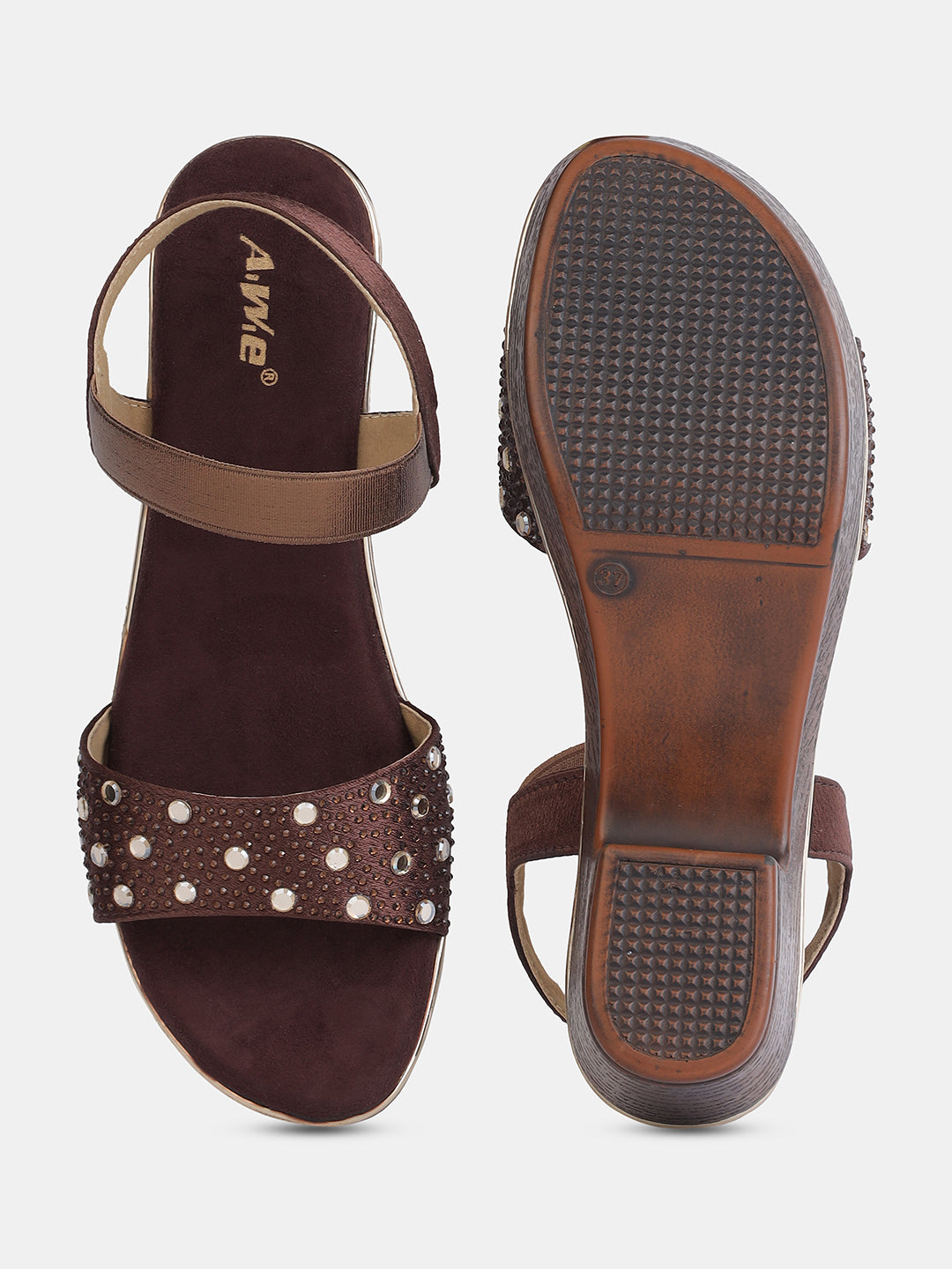 Aiwie Womens Party Wear Block Heel Sandals with Studded Strap Ð Elegant and Comfortable Heels for Casual & Festive Occasions Heel Size : 2 Inches