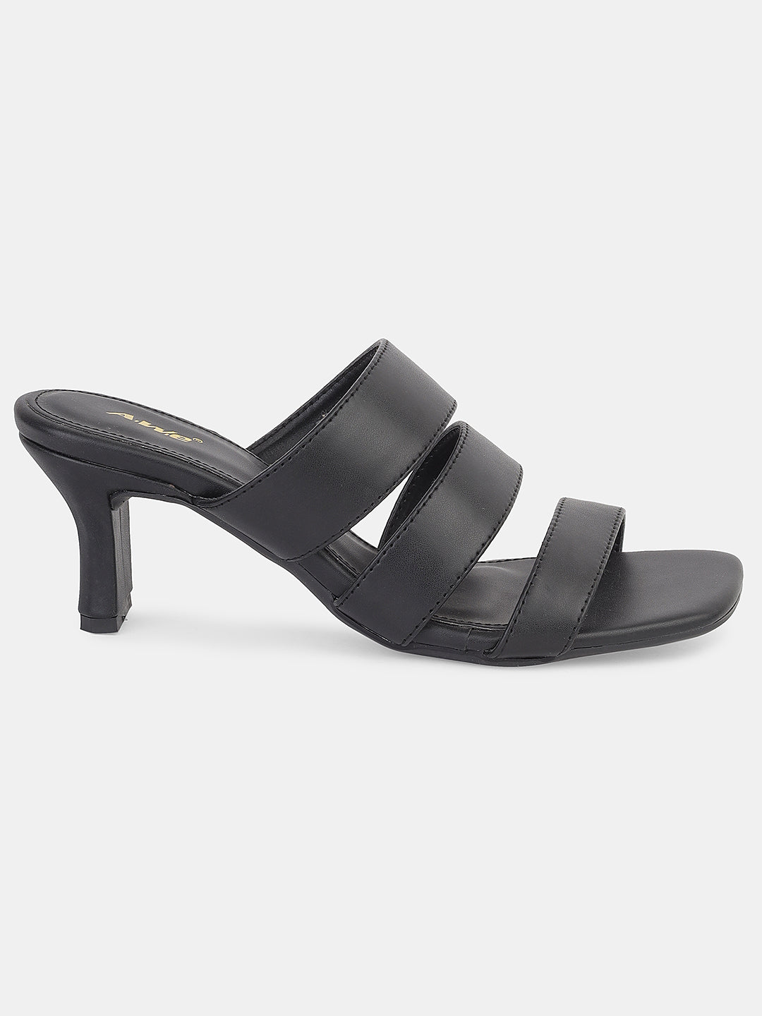 Womens Heeled Sandals | Triple Strap Slip-On Block Heels for Party, Office & Casual Wear Heel Size : 2.5 Inches