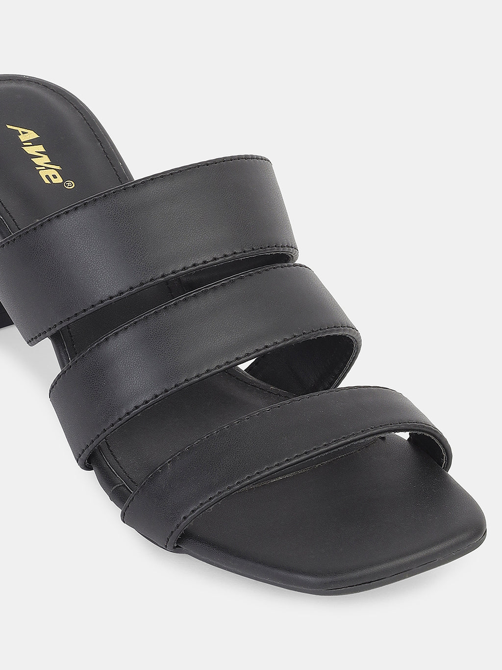 Womens Heeled Sandals | Triple Strap Slip-On Block Heels for Party, Office & Casual Wear Heel Size : 2.5 Inches