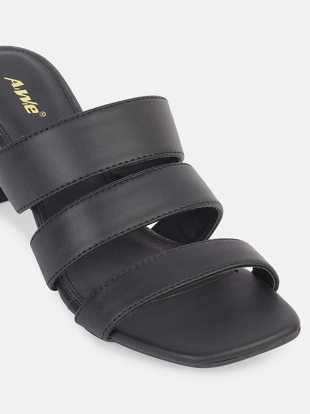 Womens Heeled Sandals | Triple Strap Slip-On Block Heels for Party, Office & Casual Wear Heel Size : 2.5 Inches