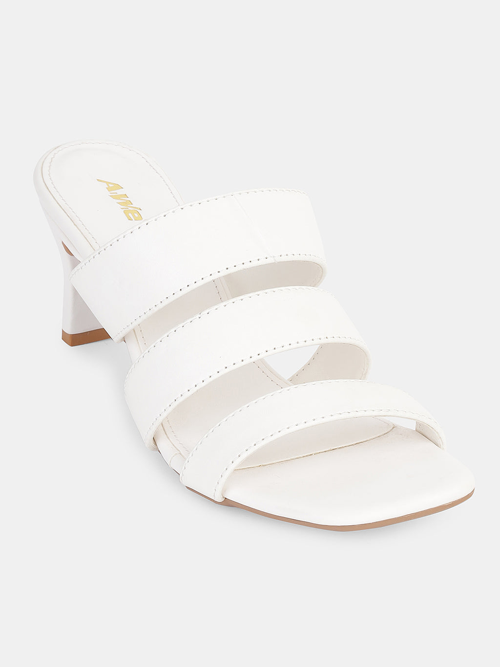 Womens Heeled Sandals | Triple Strap Slip-On Block Heels for Party, Office & Casual Wear Heel Size : 2.5 Inches