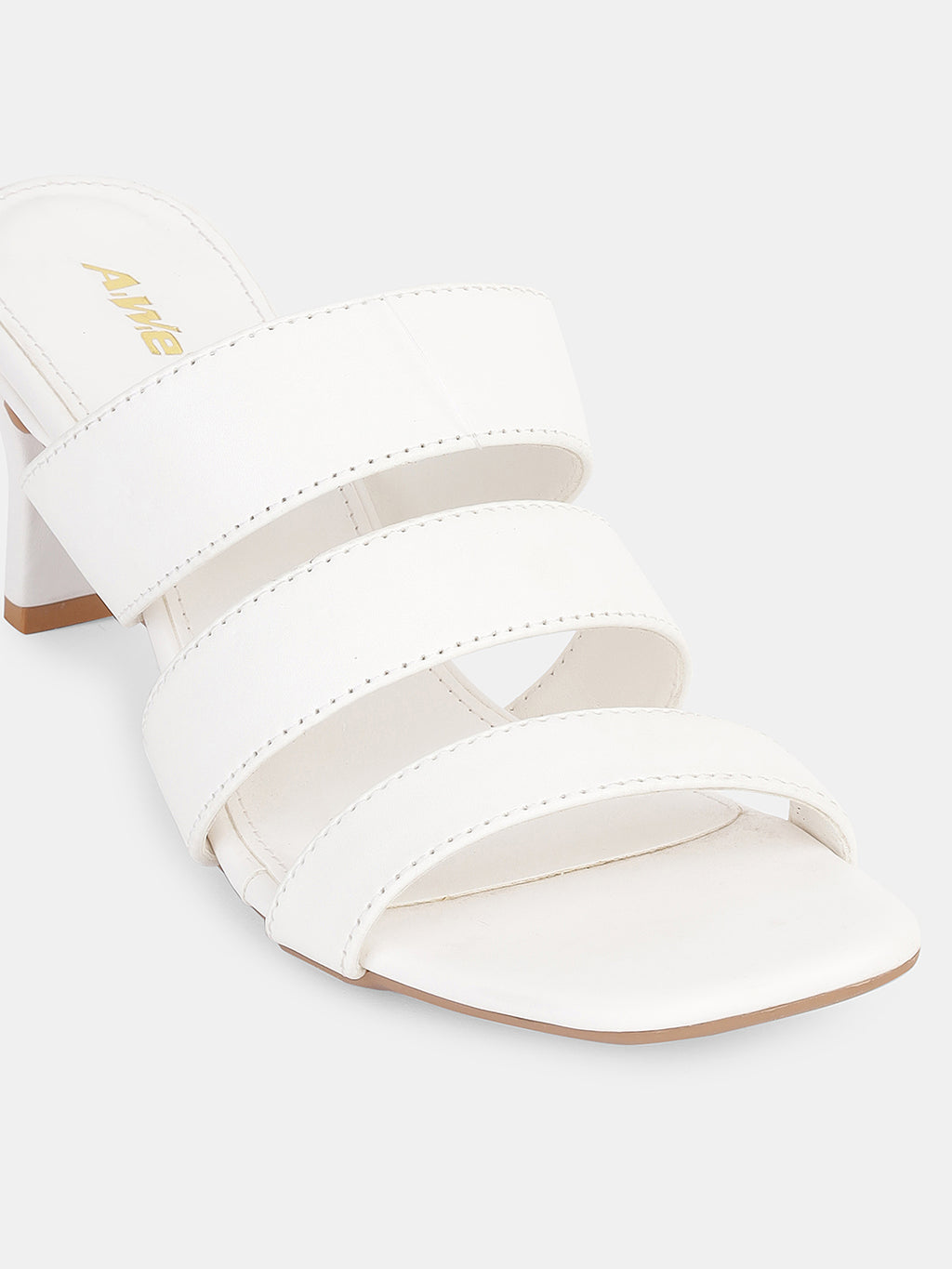 Womens Heeled Sandals | Triple Strap Slip-On Block Heels for Party, Office & Casual Wear Heel Size : 2.5 Inches