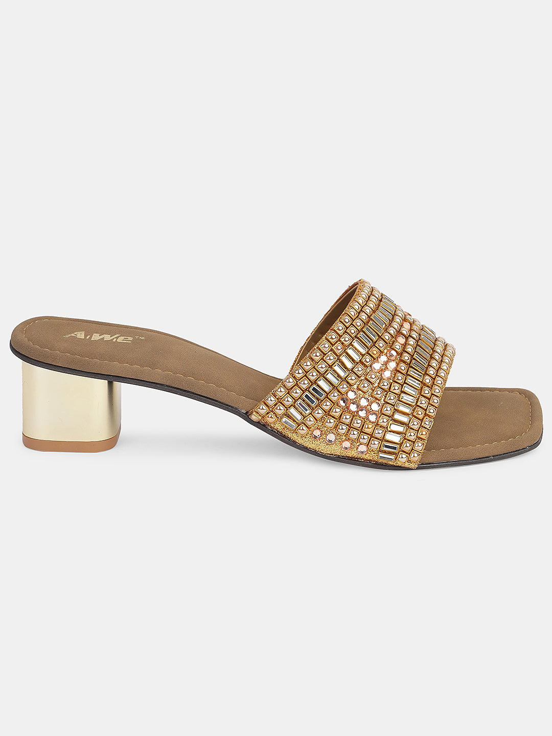 Womens Ethnic Slip-On Flats | Embellished Traditional Sandals for Festive & Casual Wear Heel Size : 2 Inches
