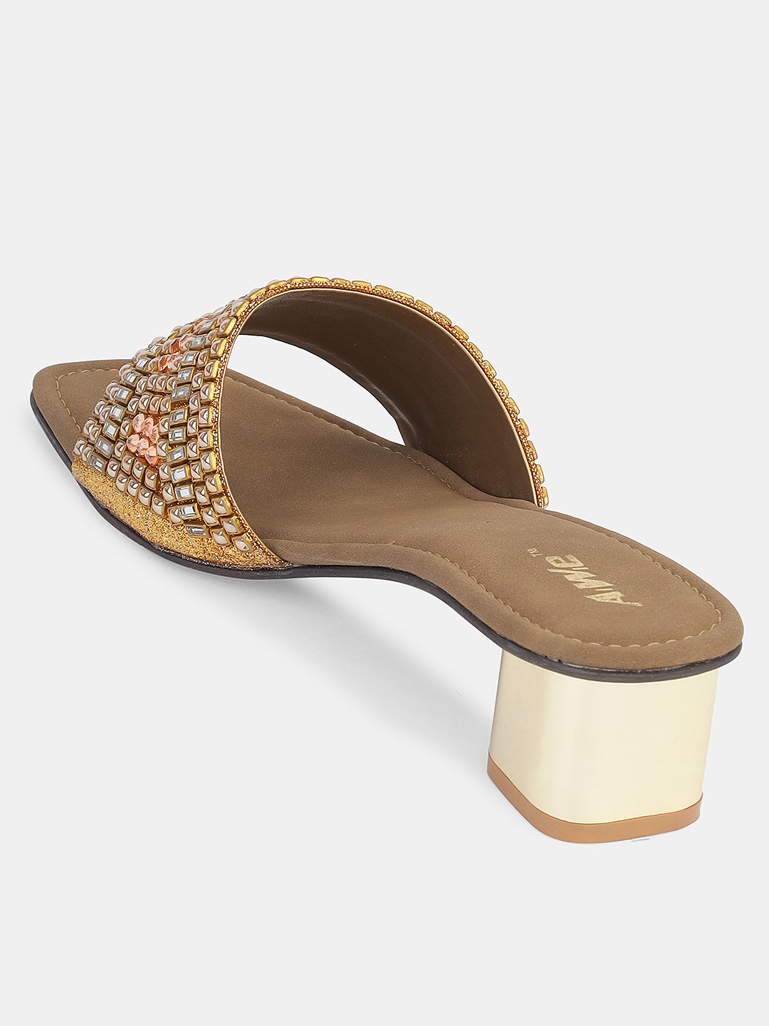 Womens Ethnic Slip-On Flats | Embellished Traditional Sandals for Festive & Casual Wear Heel Size : 2 Inches
