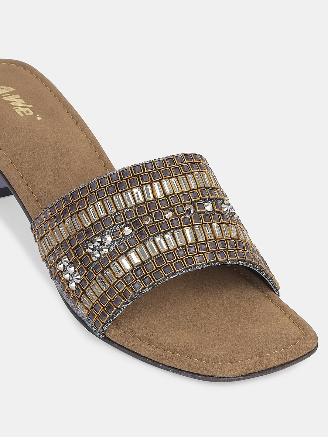 Womens Ethnic Slip-On Flats | Embellished Traditional Sandals for Festive & Casual Wear Heel Size : 2 Inches