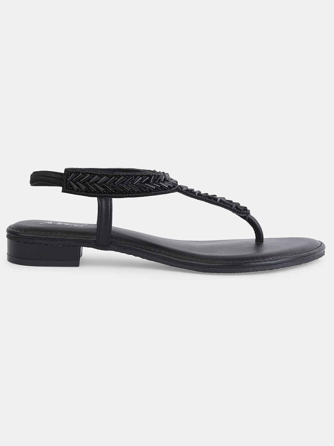 Aiwie Women's Embellished Ethnic Flat Sandals | Stylish Slip-On Toe Ring Flats | Traditional Party & Festive Footwear