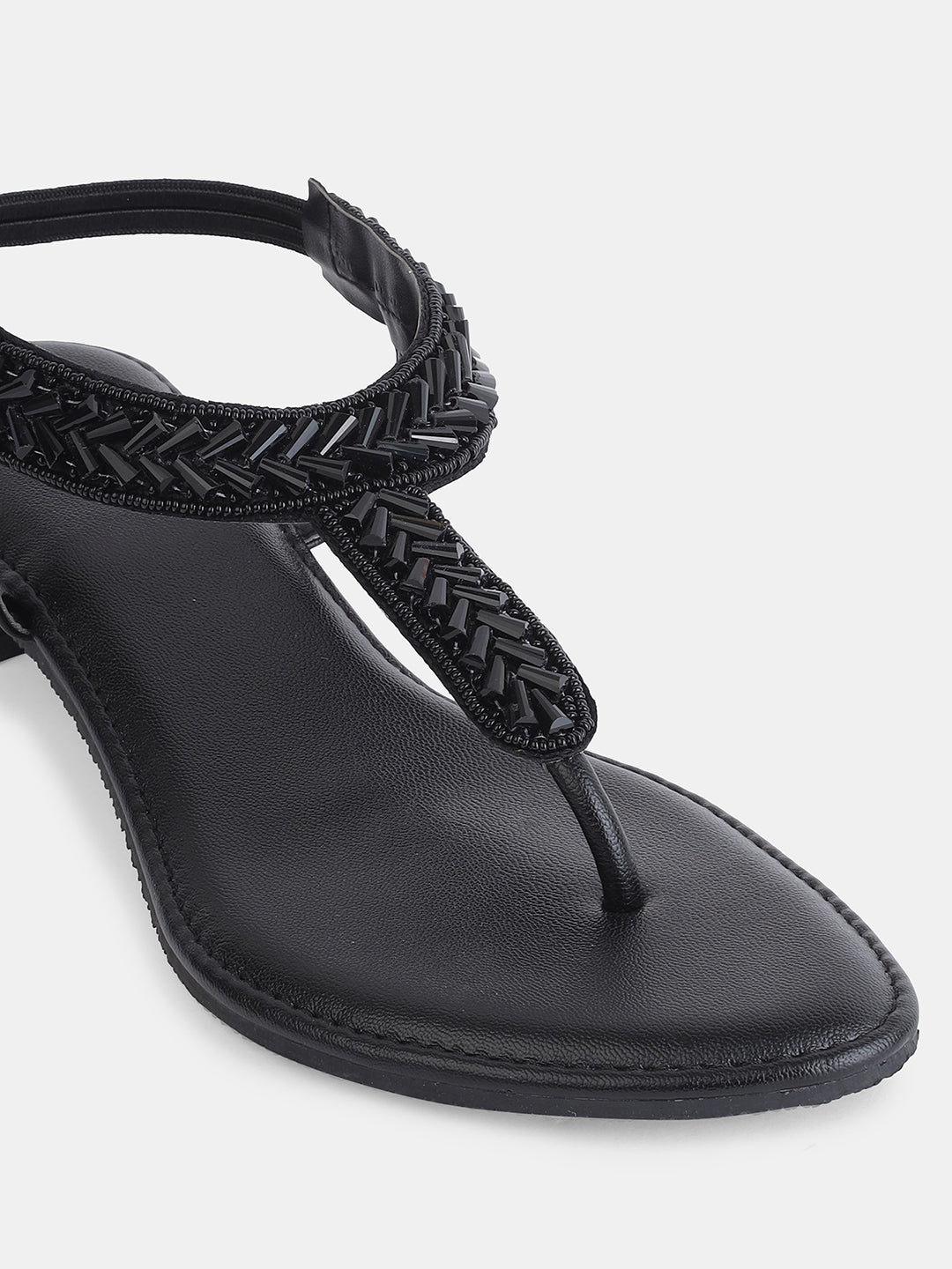 Aiwie Women's Embellished Ethnic Flat Sandals | Stylish Slip-On Toe Ring Flats | Traditional Party & Festive Footwear