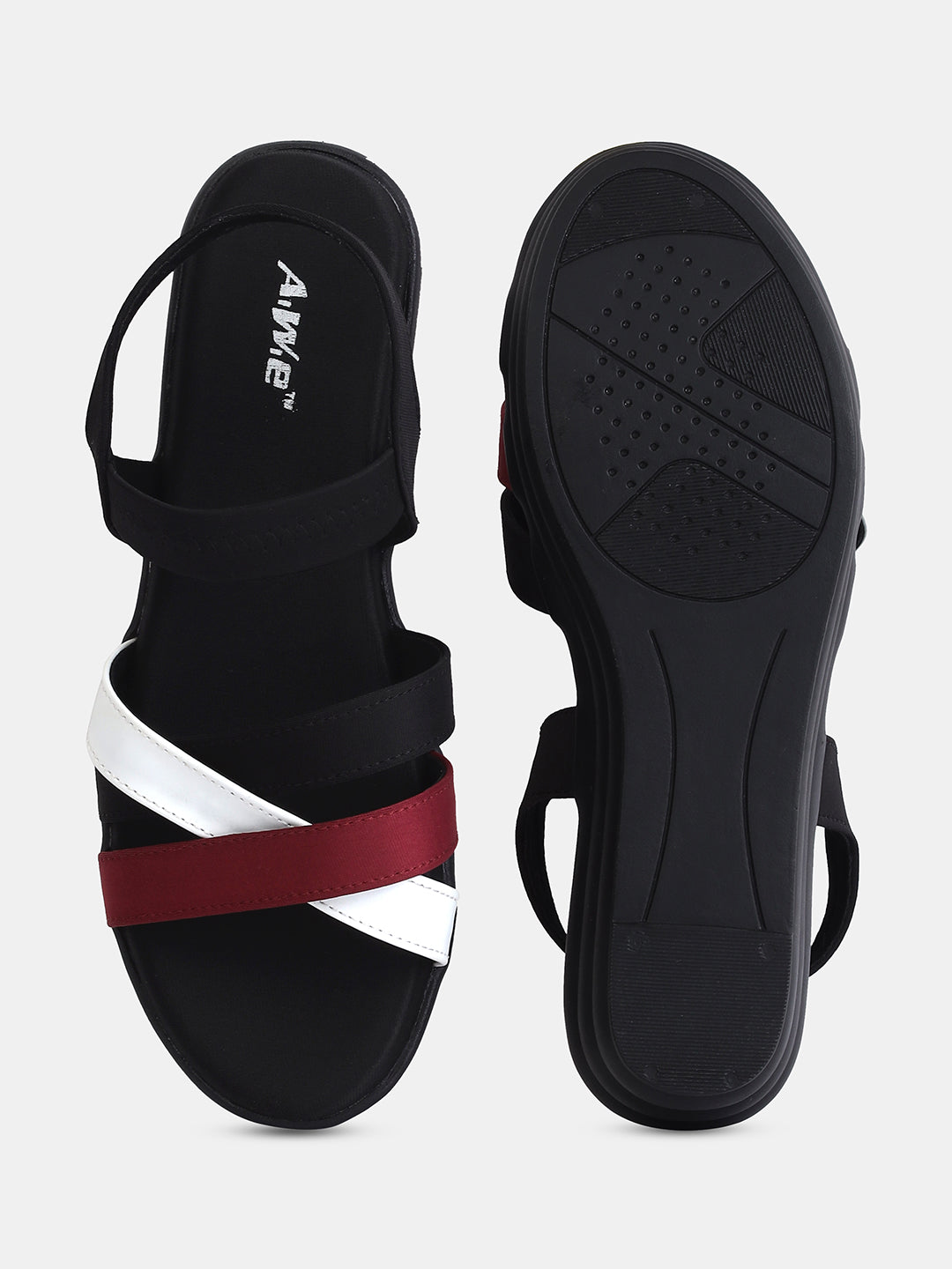 Aiwie Womens Multi-Strap Casual Flat Sandals | Comfortable Daily Wear Slip-On Sandals with Back Strap | Stylish Open-Toe Footwear Heel Size : 1.5 Inches