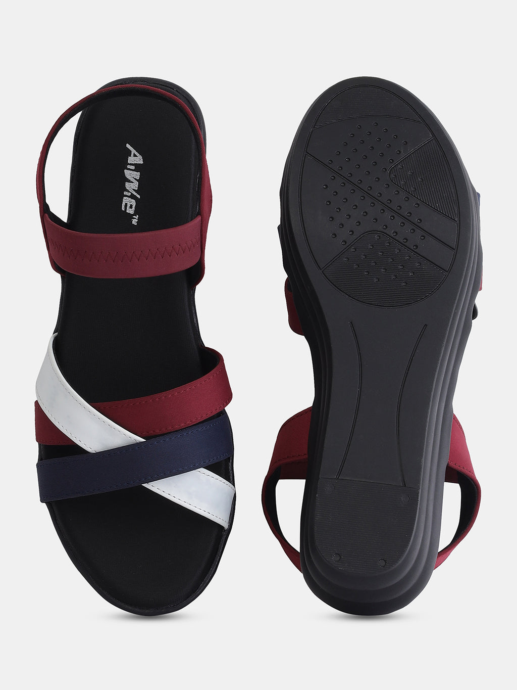 Aiwie Womens Multi-Strap Casual Flat Sandals | Comfortable Daily Wear Slip-On Sandals with Back Strap | Stylish Open-Toe Footwear Heel Size : 1.5 Inches