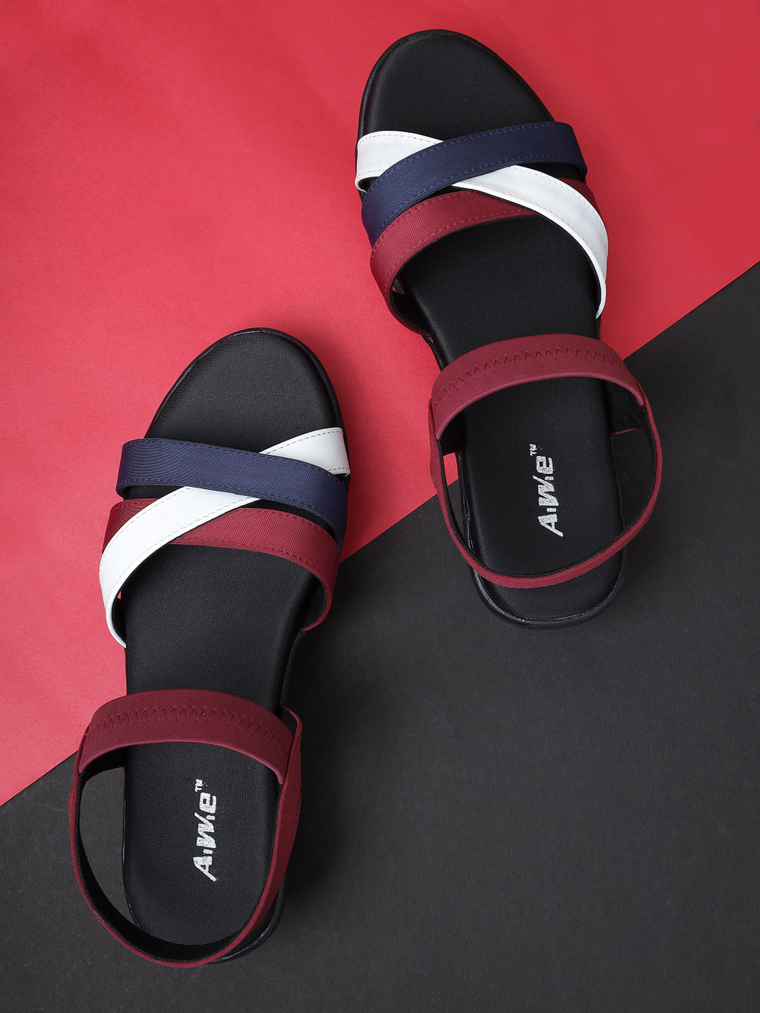 Aiwie Womens Multi-Strap Casual Flat Sandals | Comfortable Daily Wear Slip-On Sandals with Back Strap | Stylish Open-Toe Footwear Heel Size : 1.5 Inches