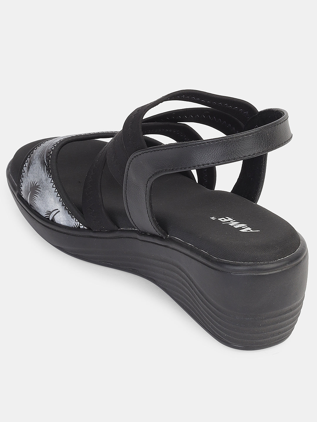 Womens Wedge Heel Sandals | Stretchable Cross-Strap Slip-On Footwear for Daily & Casual Wear Heel Size : 2 Inches