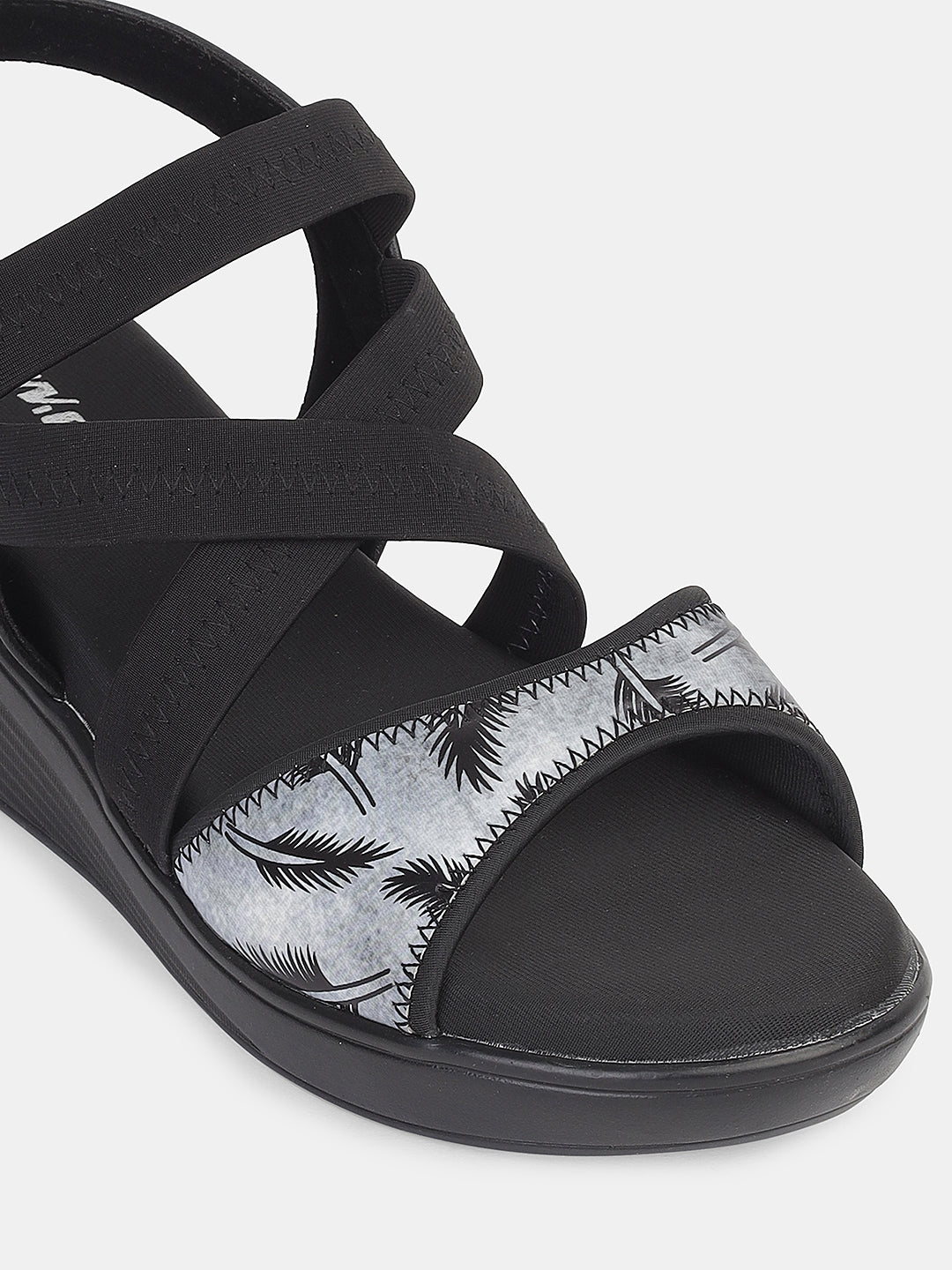 Womens Wedge Heel Sandals | Stretchable Cross-Strap Slip-On Footwear for Daily & Casual Wear Heel Size : 2 Inches