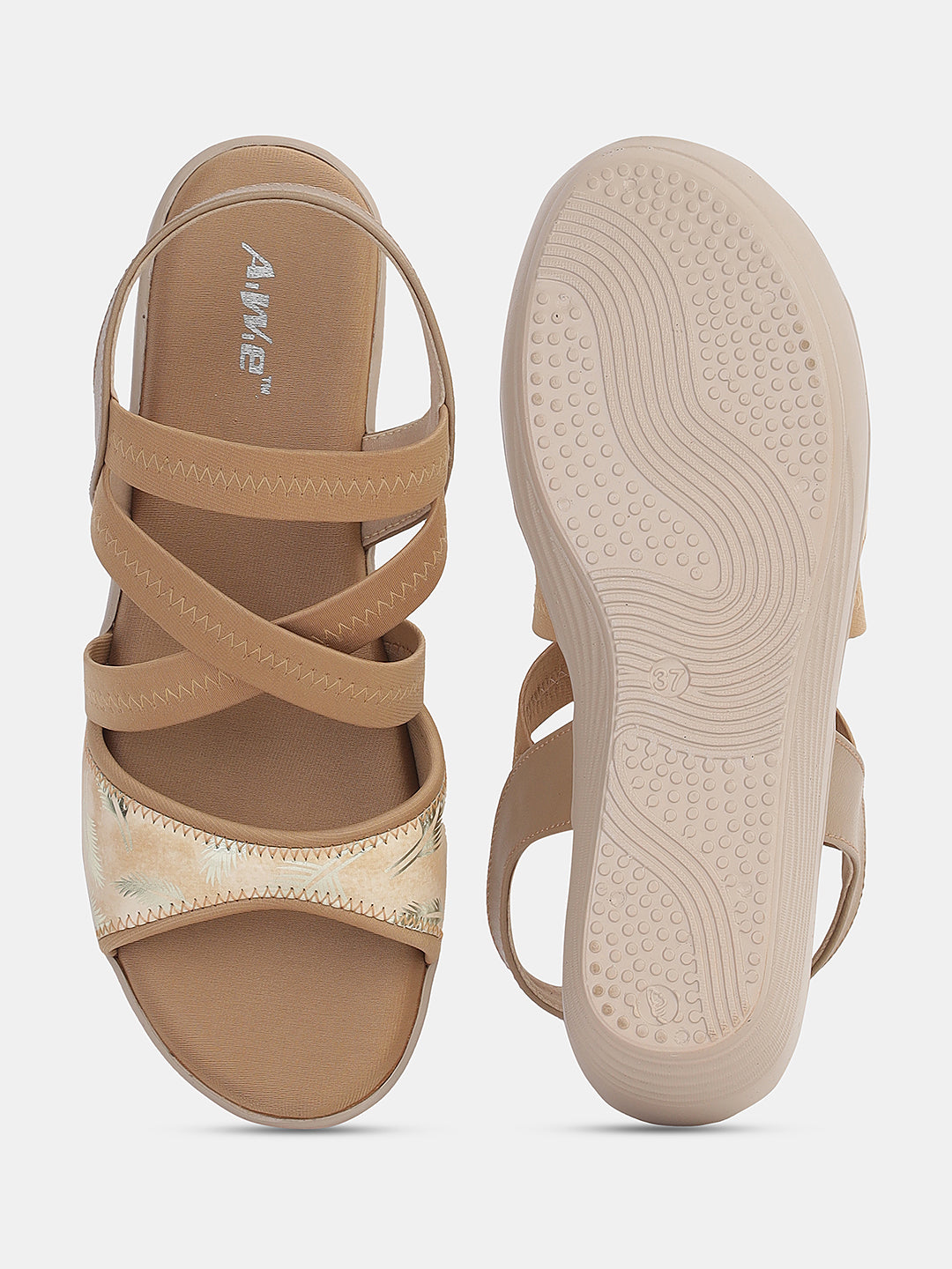 Womens Wedge Heel Sandals | Stretchable Cross-Strap Slip-On Footwear for Daily & Casual Wear Heel Size : 2 Inches